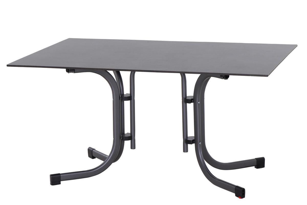 GARTENKLAPPTISCH K98065 - Anthrazit, KONVENTIONELL, Holzwerkstoff/Kunststoff (140/90/71cm) - Siena Garden