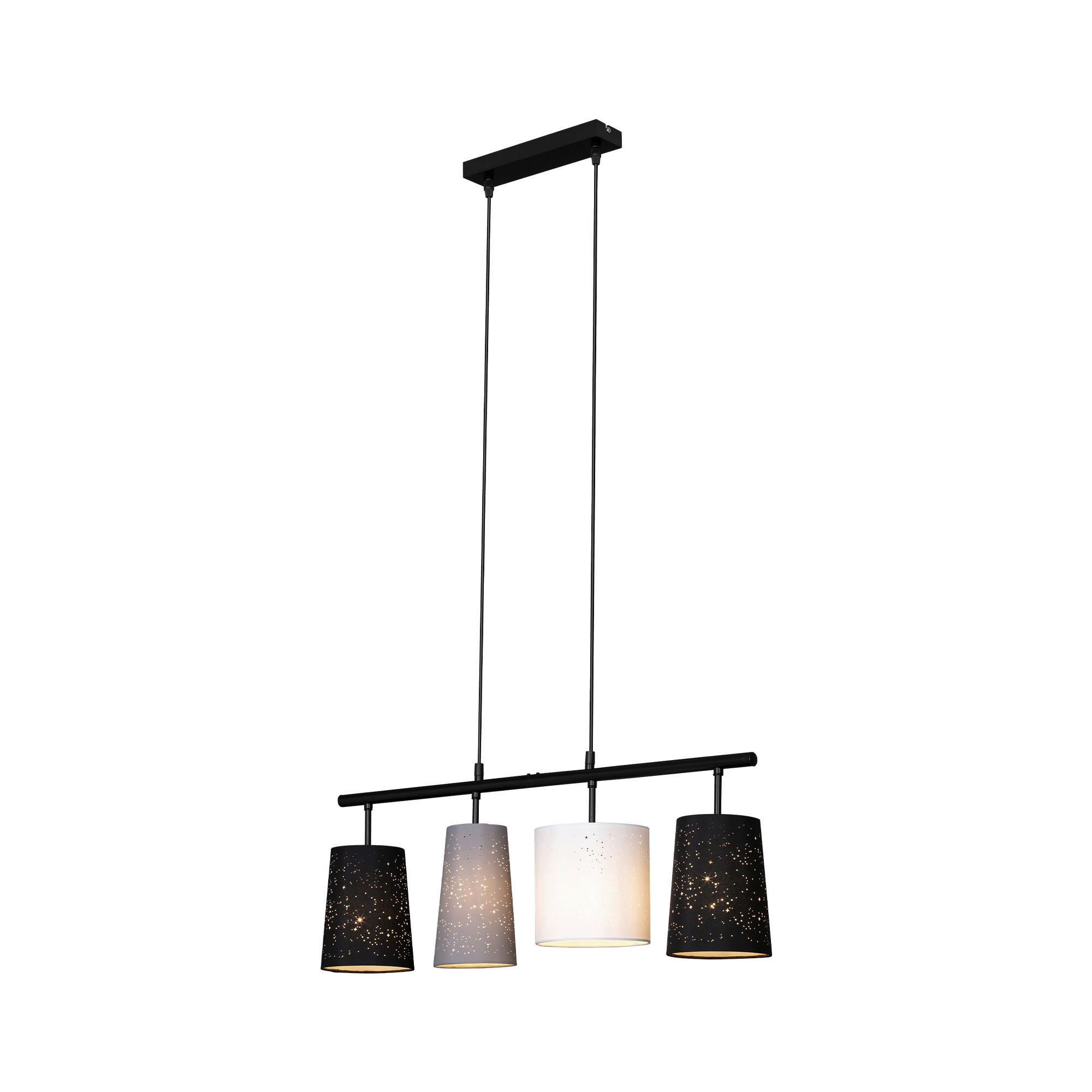 LAMPA WISZĄCA 4027-045 SHADES - czarny/biały, Trend, metal/tkanina (74/120cm) - Briloner