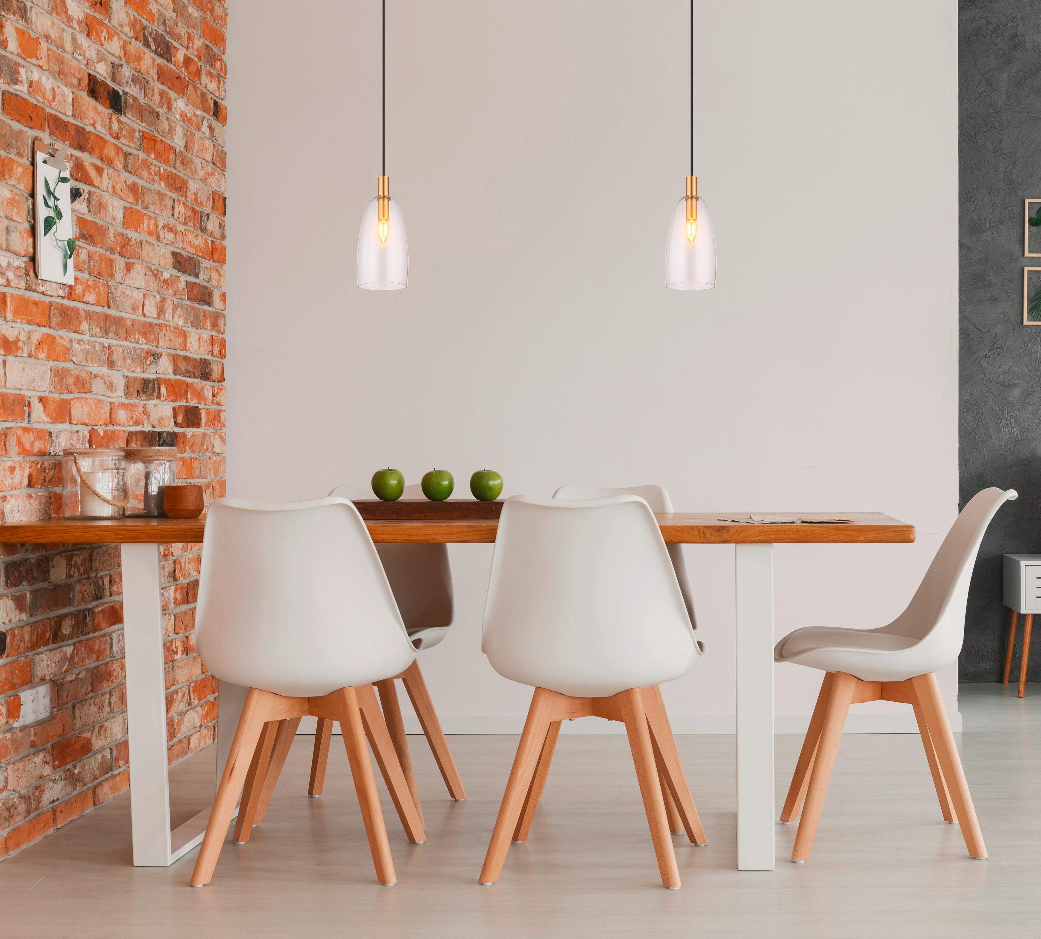 Hängeleuchte Garri max. 40 Watt - Messingfarben, KONVENTIONELL, Glas/Metall (14/120cm) - Globo