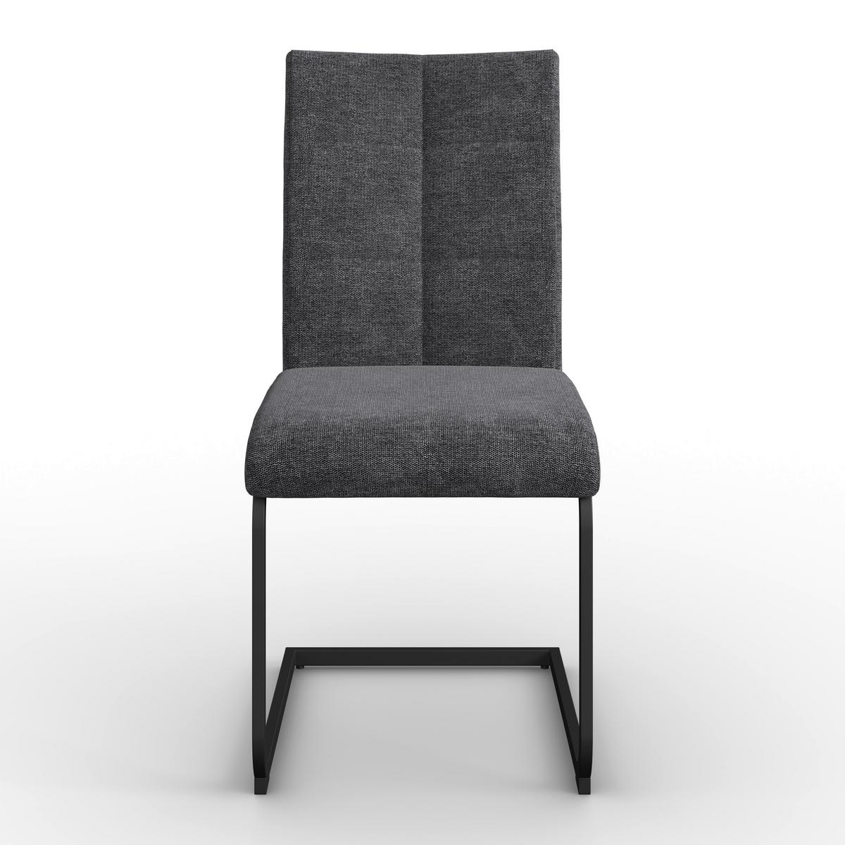 Schwingstuhl Colien Dunkelgrau Webstoff Gepolstert - Dunkelgrau/Schwarz, MODERN, Holz/Textil (46/94/62cm) - Bessagi Home