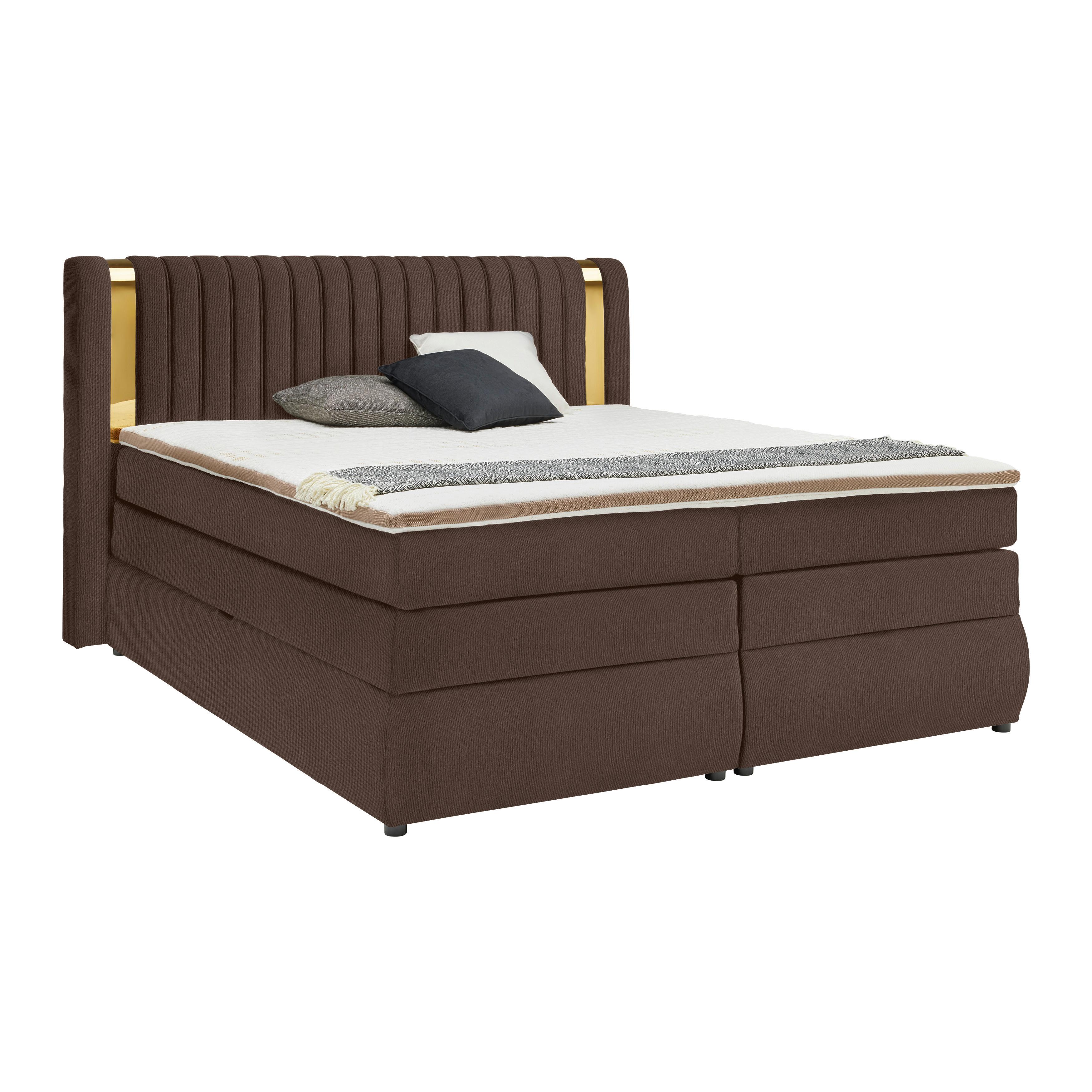 PAT BOXSPRING MINOLA GOLD EXKLUZIV - alună, Konventionell, textil (160/200cm) - Premium Living