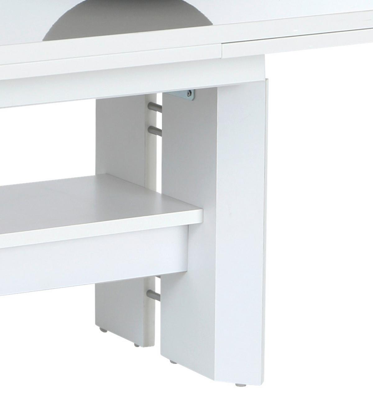 Coutisch Dario rund Weiß DARIO - Weiß, MODERN, Holzwerkstoff (110-180/68/50-60cm) - MID.YOU