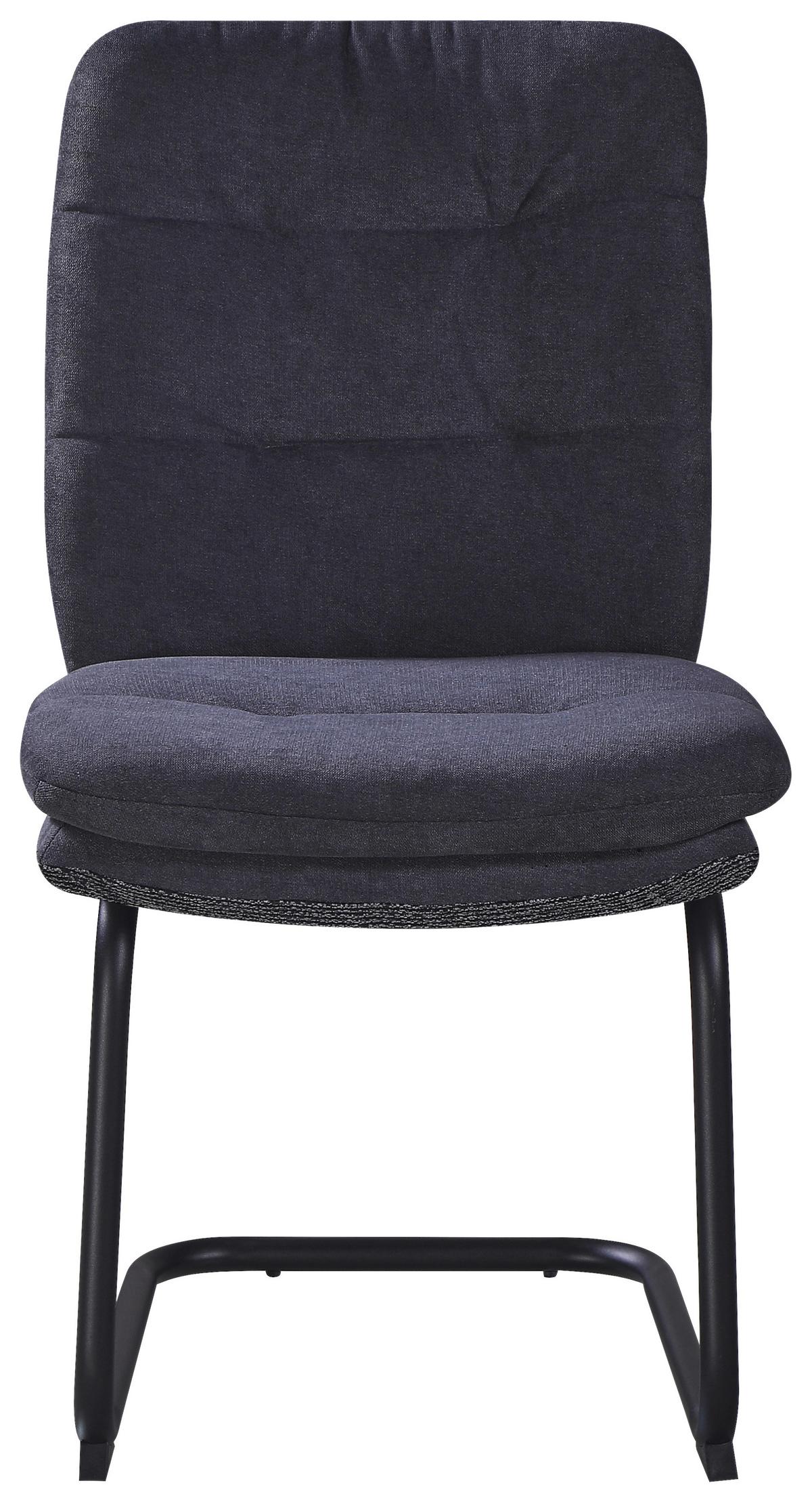 Stuhl Nova Grau - Schwarz/Grau, MODERN, Textil/Metall (48/89/66cm) - Premium Living