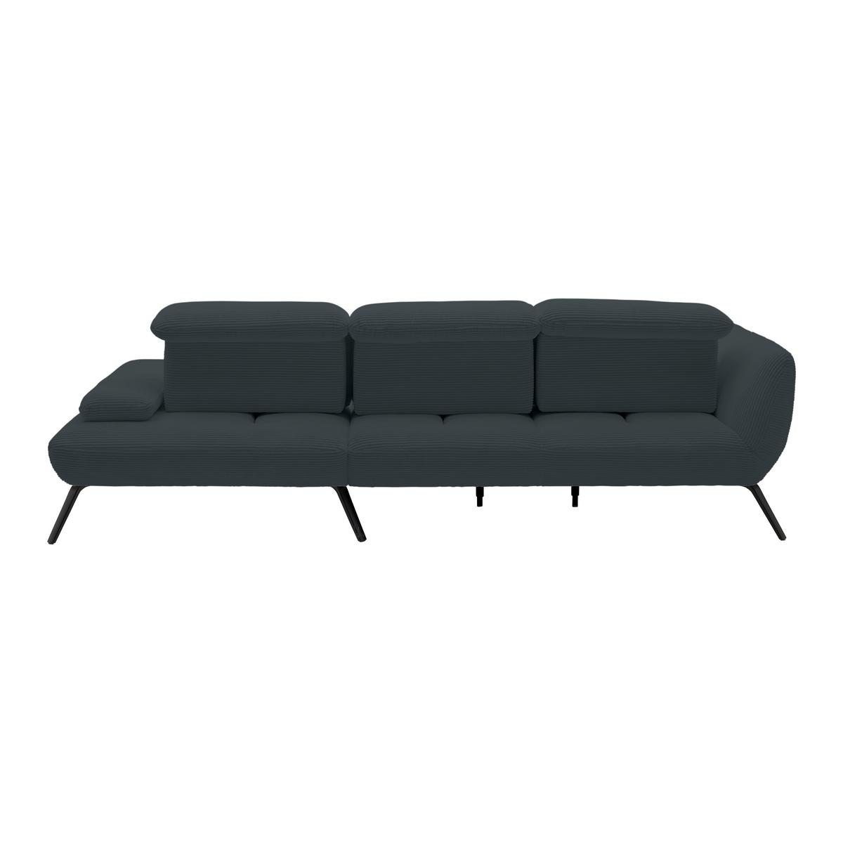 Wohnlandschaft Seattle Schwarz - Schwarz/Weiß, MODERN, Holzwerkstoff/Textil (196/301cm) - Premium Living