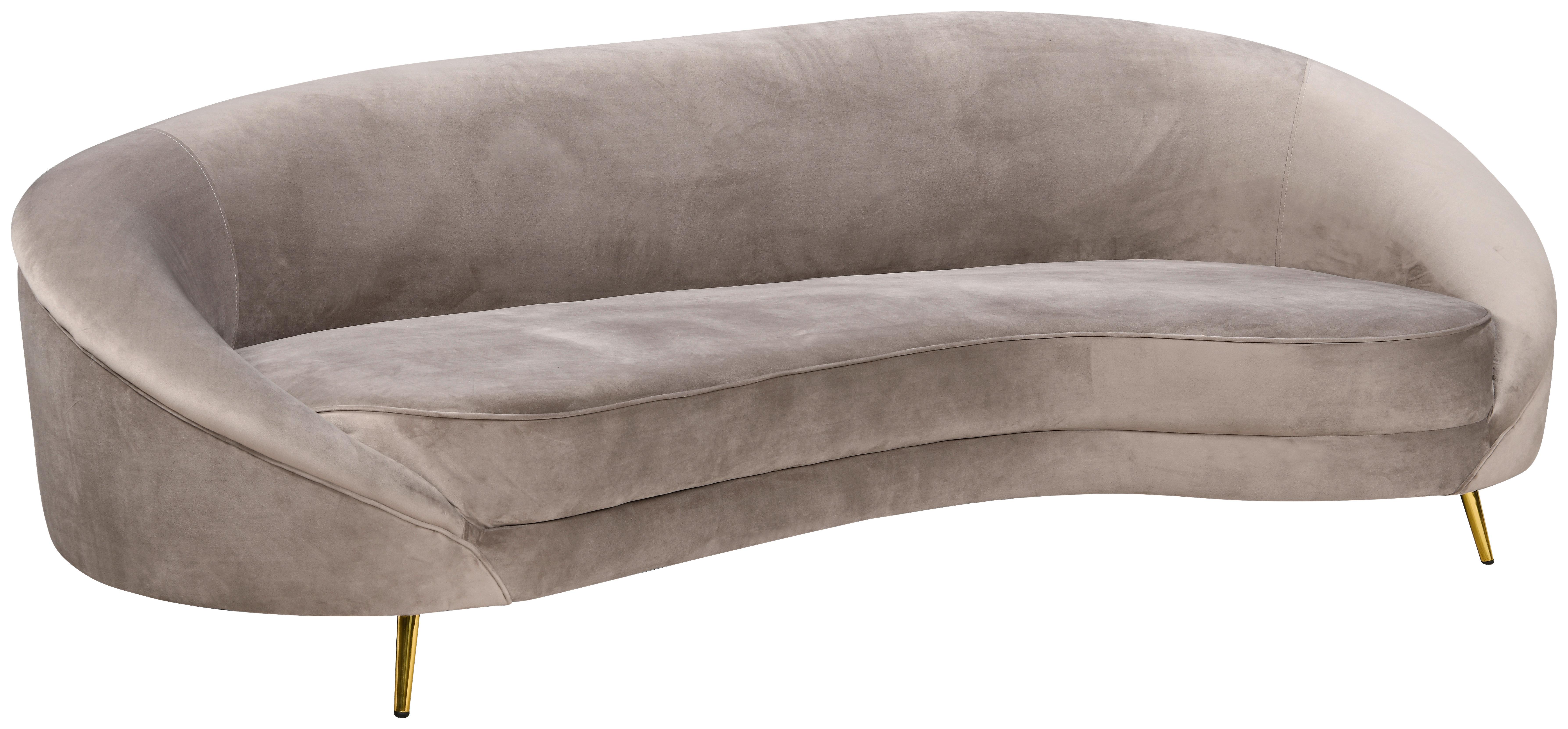 Sofa Luna - zlatne boje/taupe, Moderno, drvo/metal (247/81/105cm) - Mömax