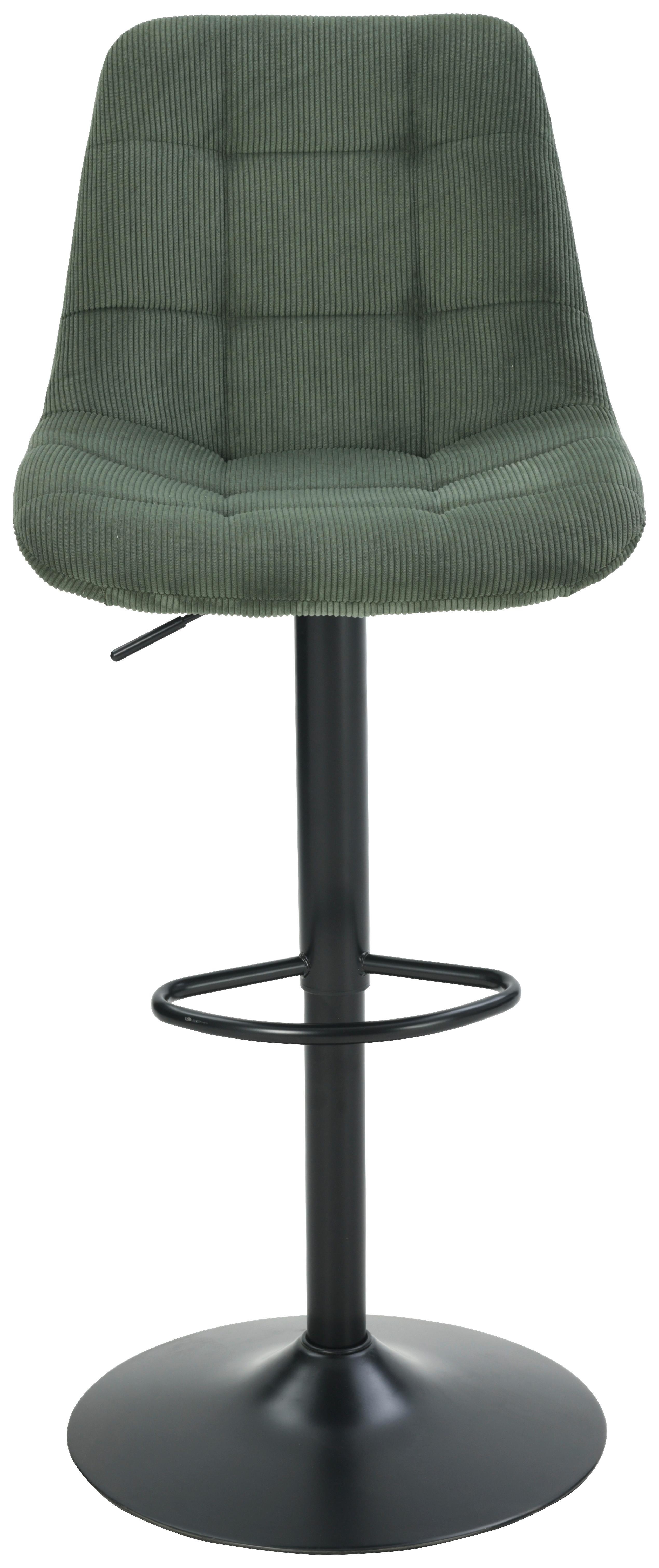 Barhocker Nino Grün/Schwarz - Schwarz/Grün, MODERN, Holz/Textil (46/116/96/53cm) - Based