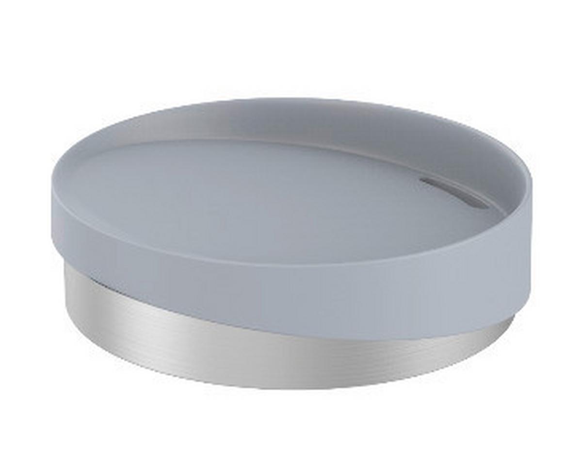 Seifenschale Chris in Grau - Grau, Modern, Kunststoff/Metall (11/3cm) - Premium Living