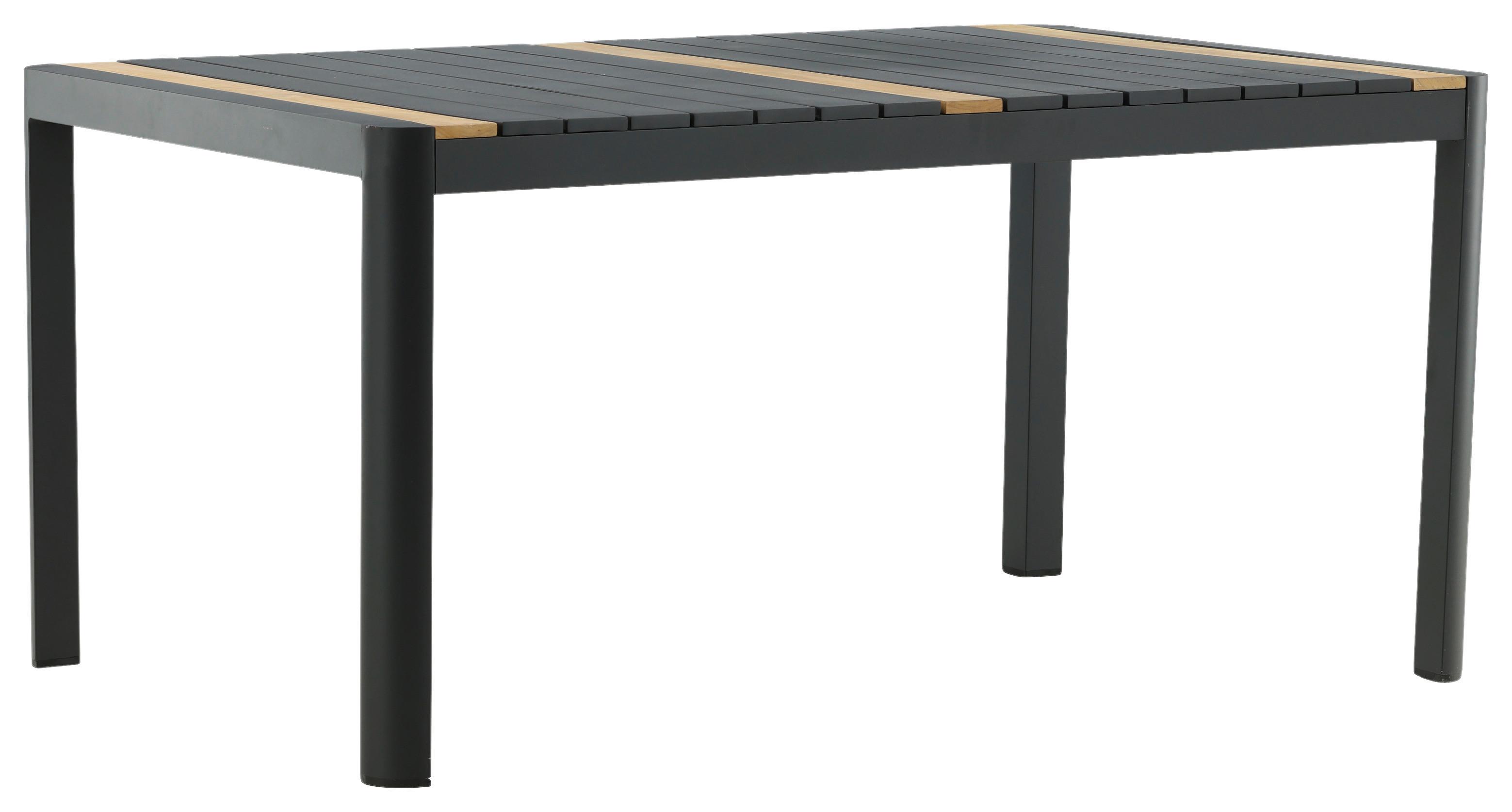 GARTENTISCH TOGO - Schwarz, KONVENTIONELL, Holz/Metall (150/90/75cm) - Gardenson