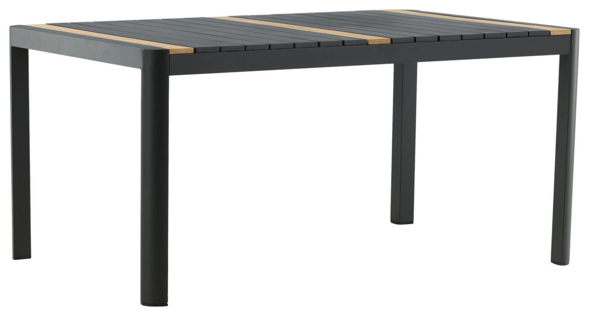 GARTENTISCH TOGO - Schwarz, KONVENTIONELL, Holz/Metall (150/90/75cm) - Gardenson