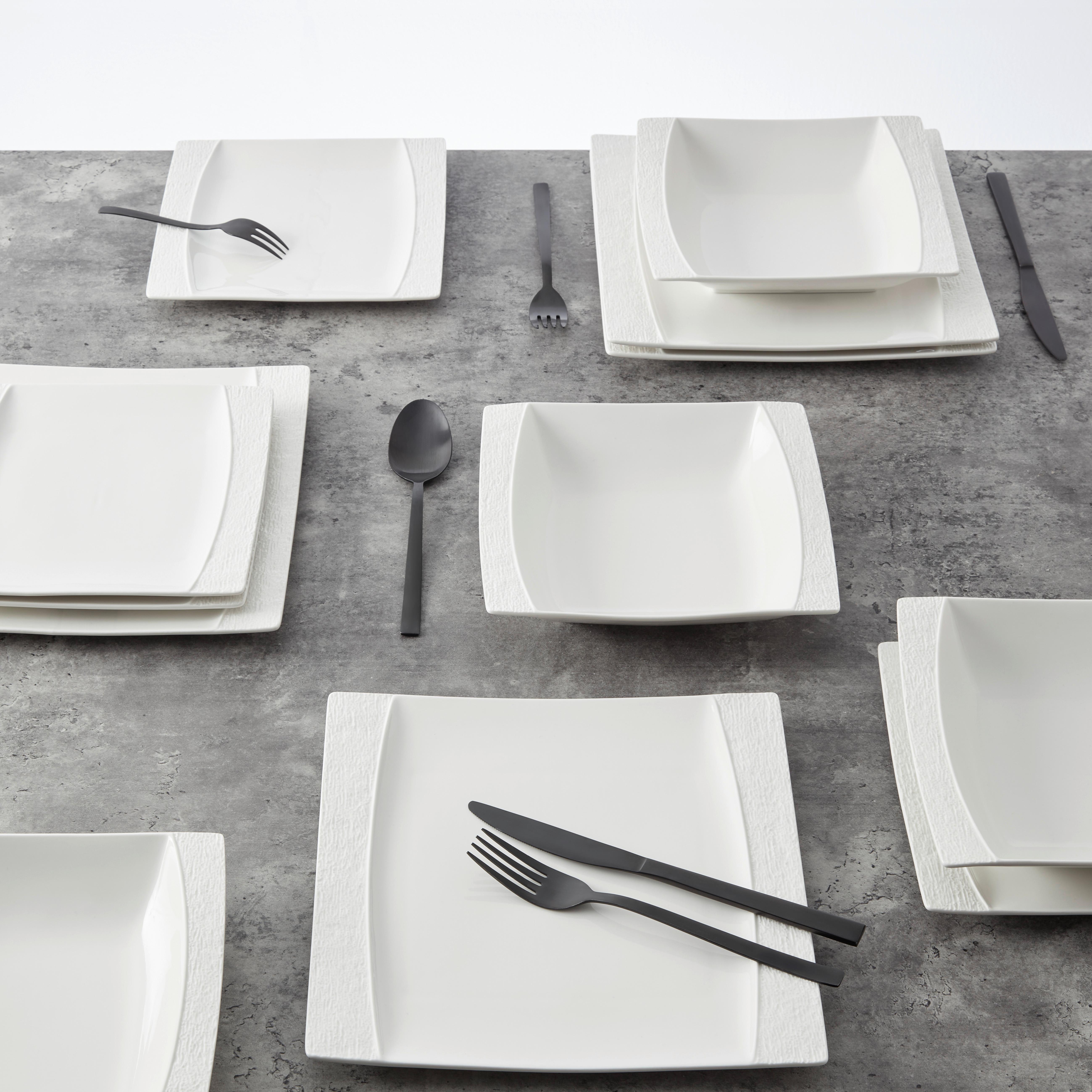 Tafelservice Ruki Weiss, 12-teilig - Weiss, Modern, Keramik (26.2/26/2.1cm) - Modern Living