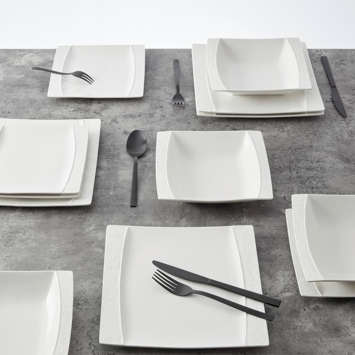 Serviciu de masă 12/1 Ruki - alb, Modern, ceramică (26.2/26/2.1cm) - Modern Living
