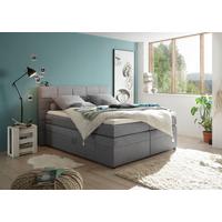 Boxspringbett Tacoma 3 inkl. Topper ca. 180x200cm Anthrazit - Hellgrau, KONVENTIONELL, Kunststoff (180/200cm) - MID.YOU