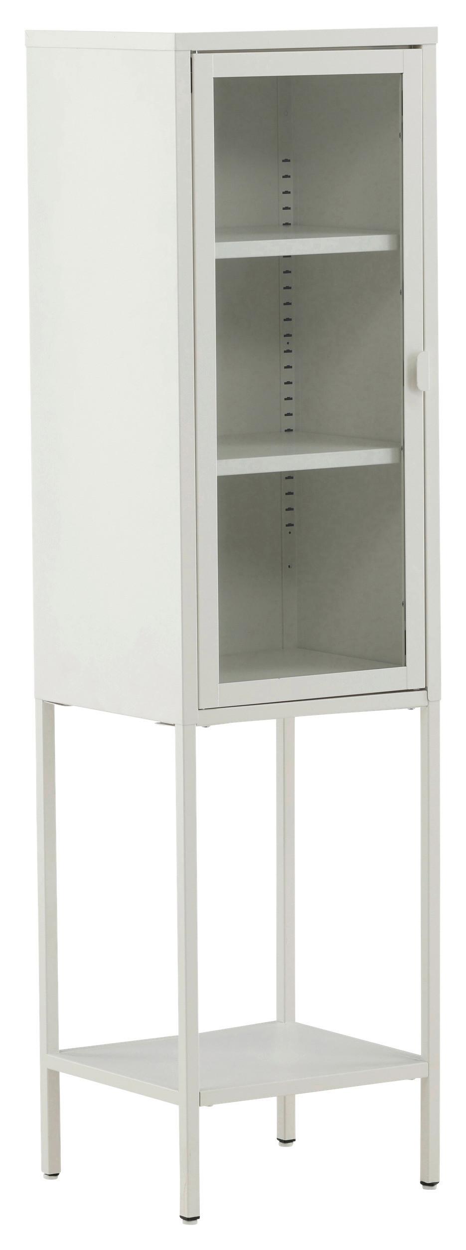 VITRINE MISHA - Weiß, Design, Metall (40,5/150/35cm) - Livetastic