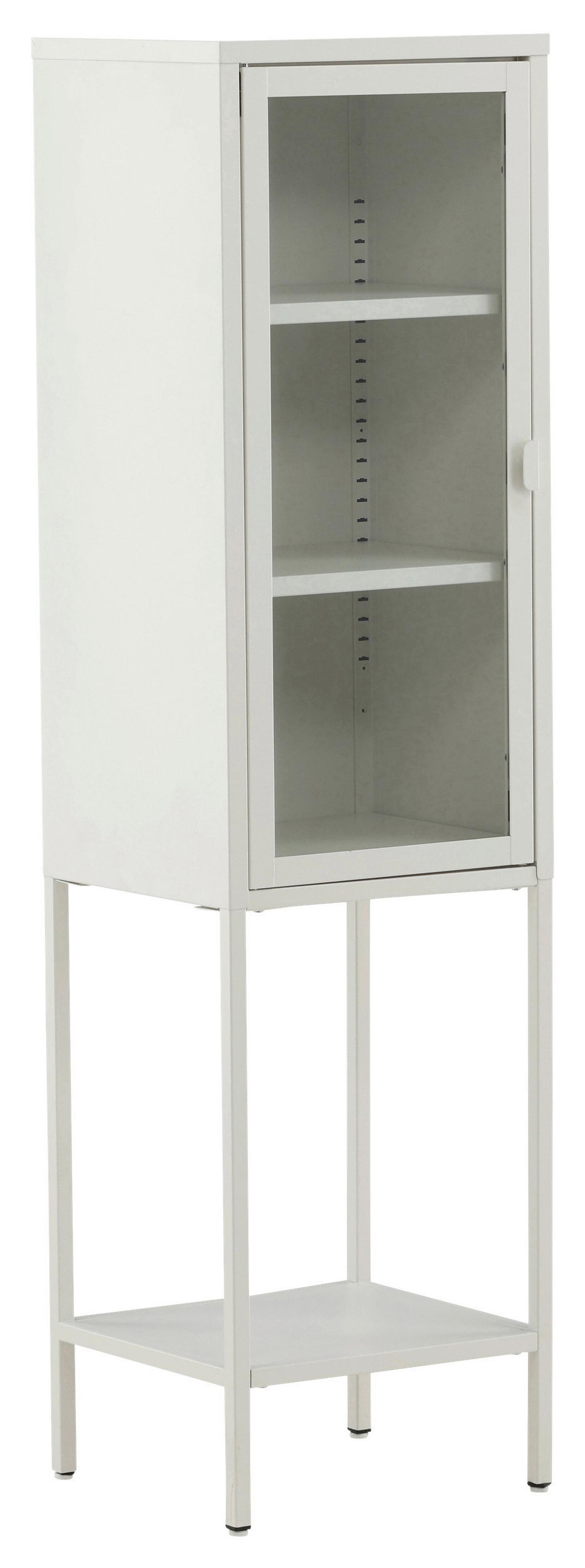 VITRINE MISHA - Weiß, Design, Metall (40,5/150/35cm) - Livetastic