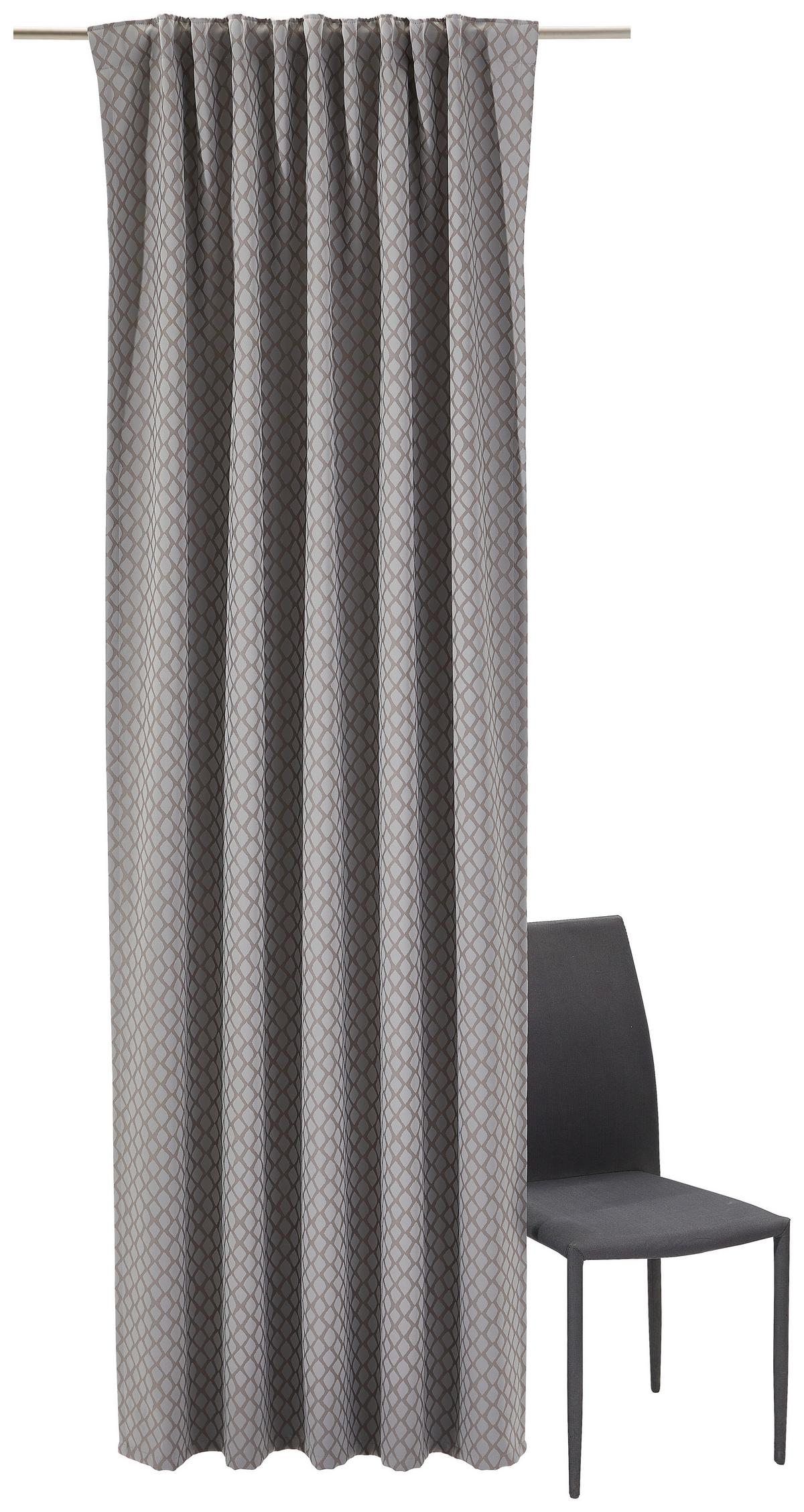 ZASŁONA GOTOWA LUNA - szary, Konventionell, tkanina (140/245cm) - Dieter Knoll