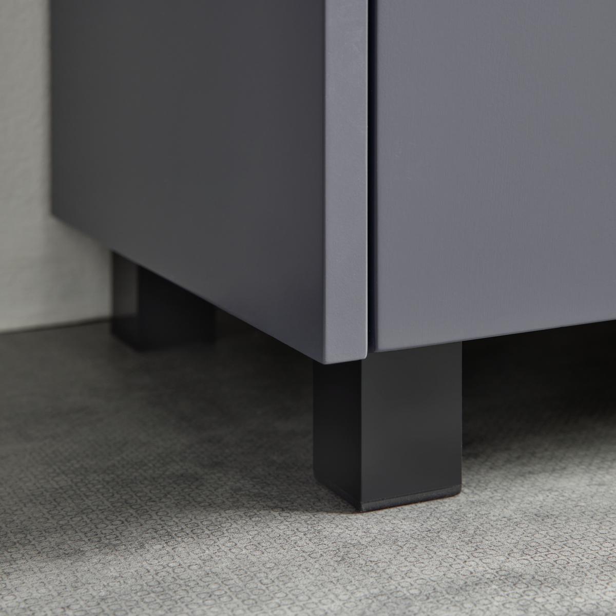 Hochschrank Massimo Dunkelgrau ca. 33x175x30 cm - Dunkelgrau/Silberfarben, MODERN, Kunststoff (33/175/30cm) - Bessagi Home