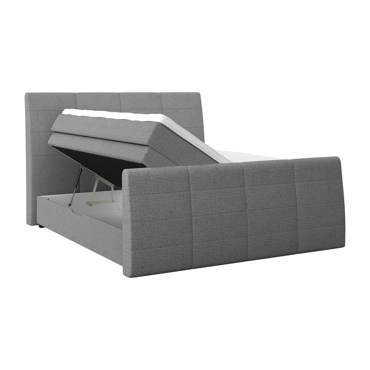 Boxspring Krevet Libra - sivo-smeđa/crna, Konvencionalno, tekstil/plastika (160/200cm)