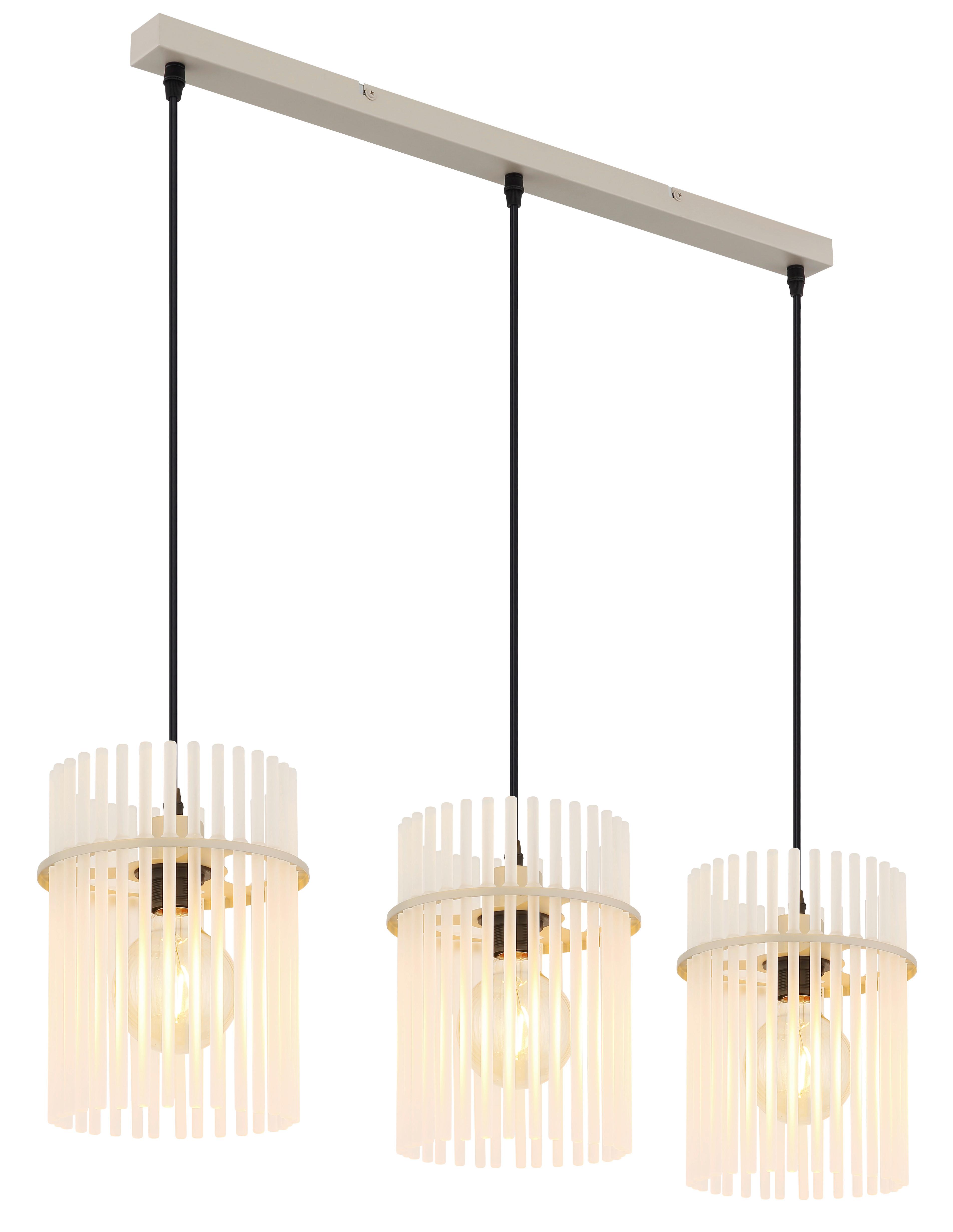 Lampă suspendată Gorley - nisipiu/negru, plastic/sticlă (80/20/140cm)