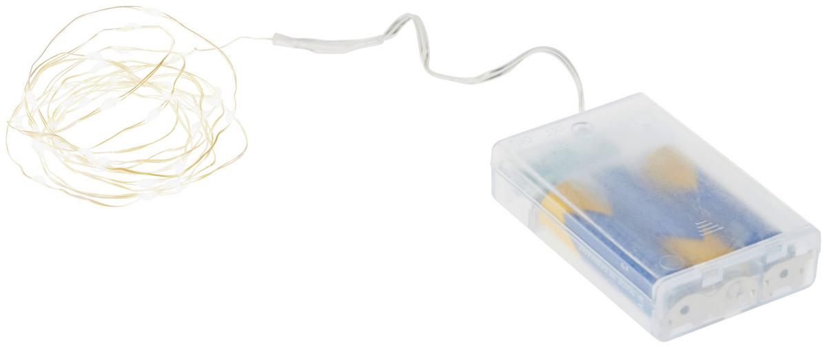 Fényfüzér 40db LED - ezüstszínű, Basics, fém (195cm)