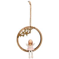 Dekohänger Holly Rosa/Weiß - Weiss/Naturfarben, Konventionell, Holzwerkstoff/Kunststoff (9,5cm) - Mömax