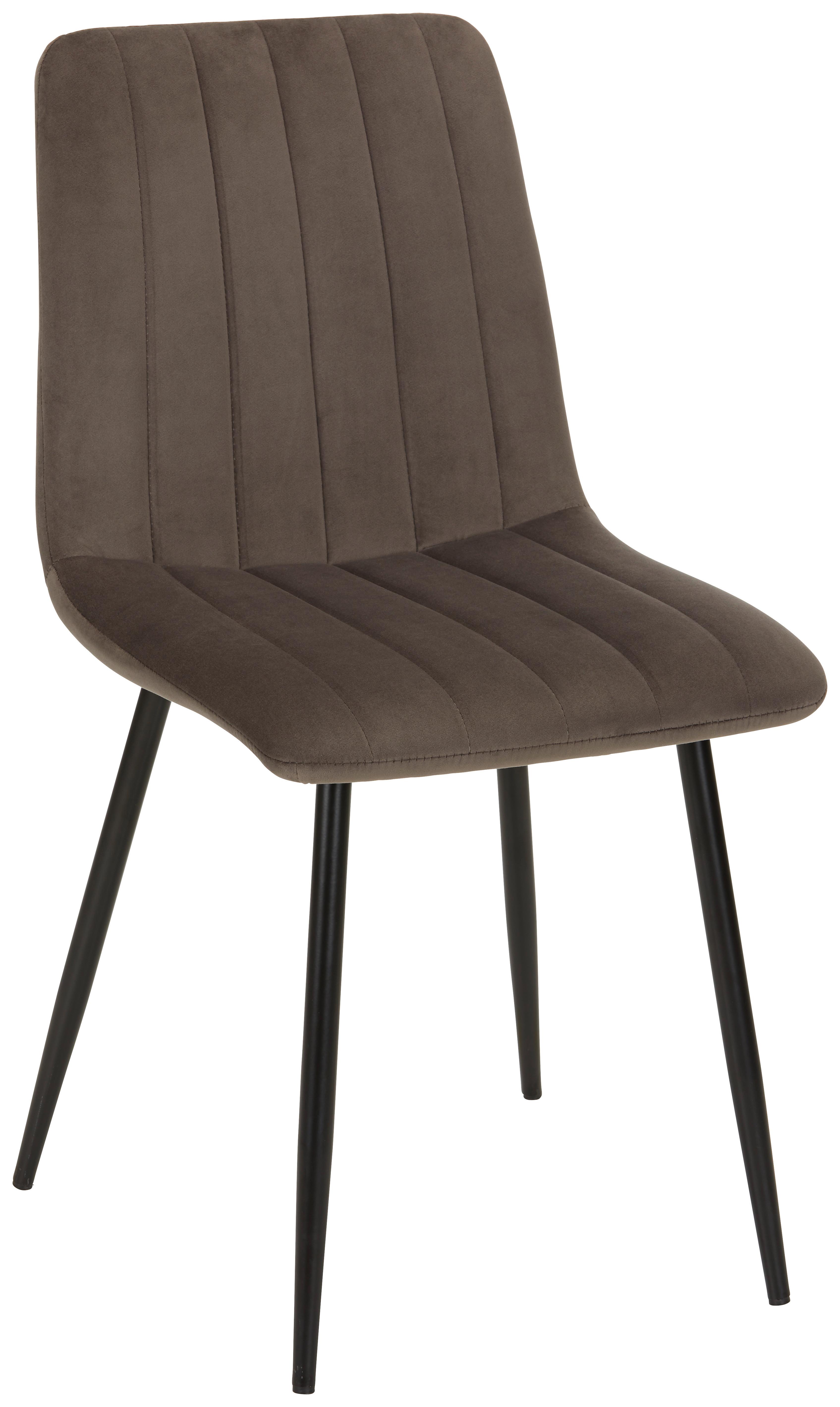 Stuhl Lisa in Grau - Anthrazit/Grau, LIFESTYLE, Textil/Metall (45/88/56cm) - Mömax