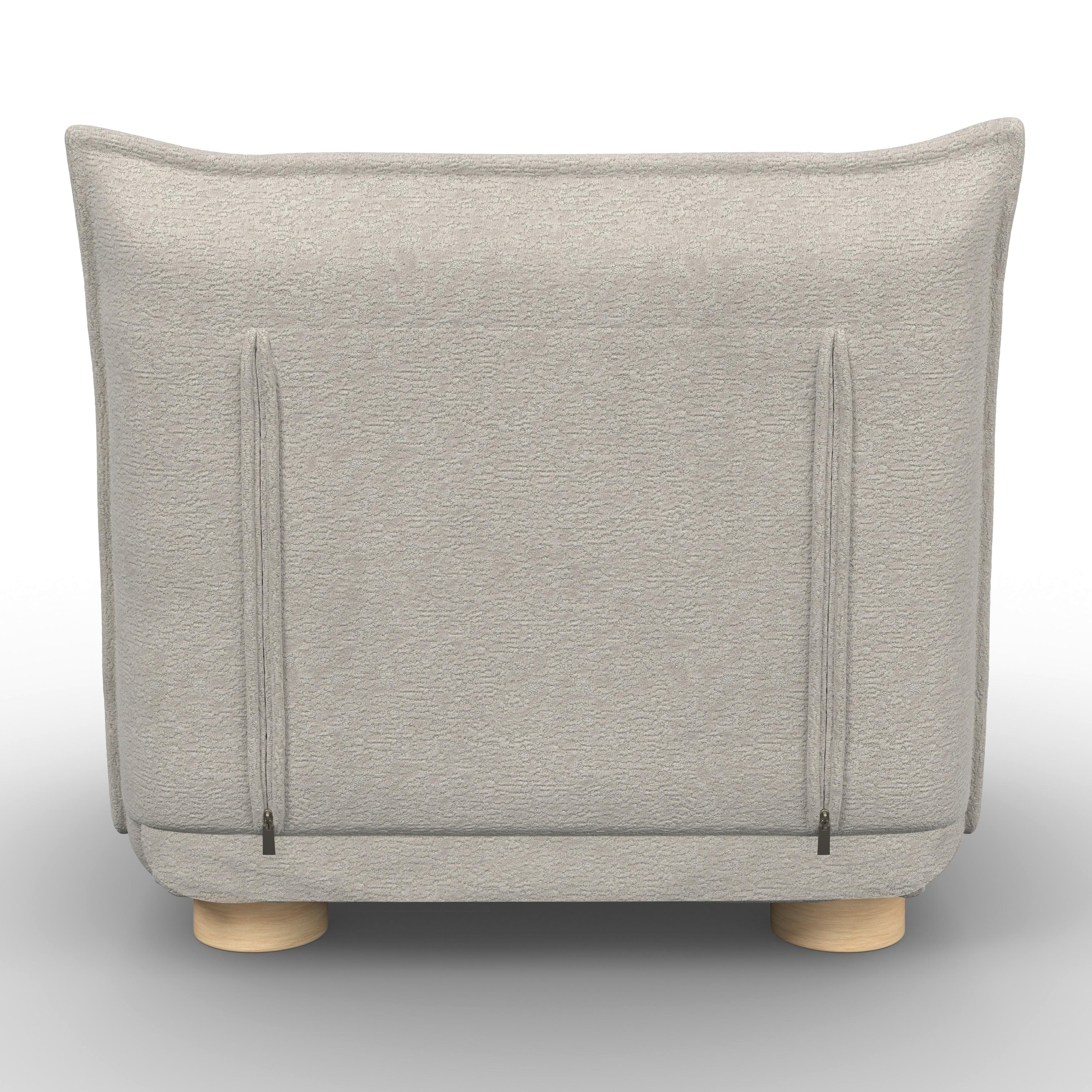 BÄDDFÅTÖLJ BELLA - beige/naturfärgad, Modern, metall/trä (85/76/84cm) - Bessagi Home