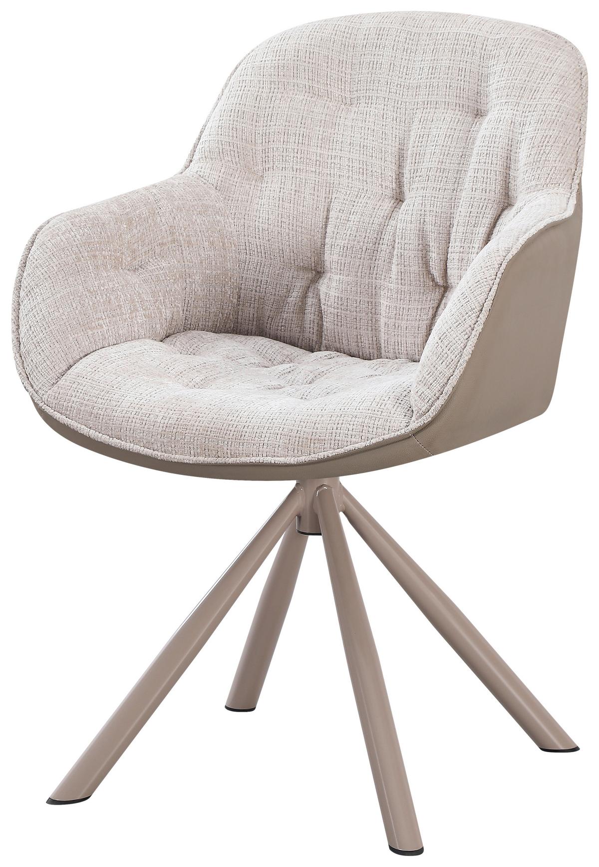 Naslanjač Eileen, Bež, Siva - siva/bež, Moderno, kovina/tekstil (62/85/61cm) - Mömax