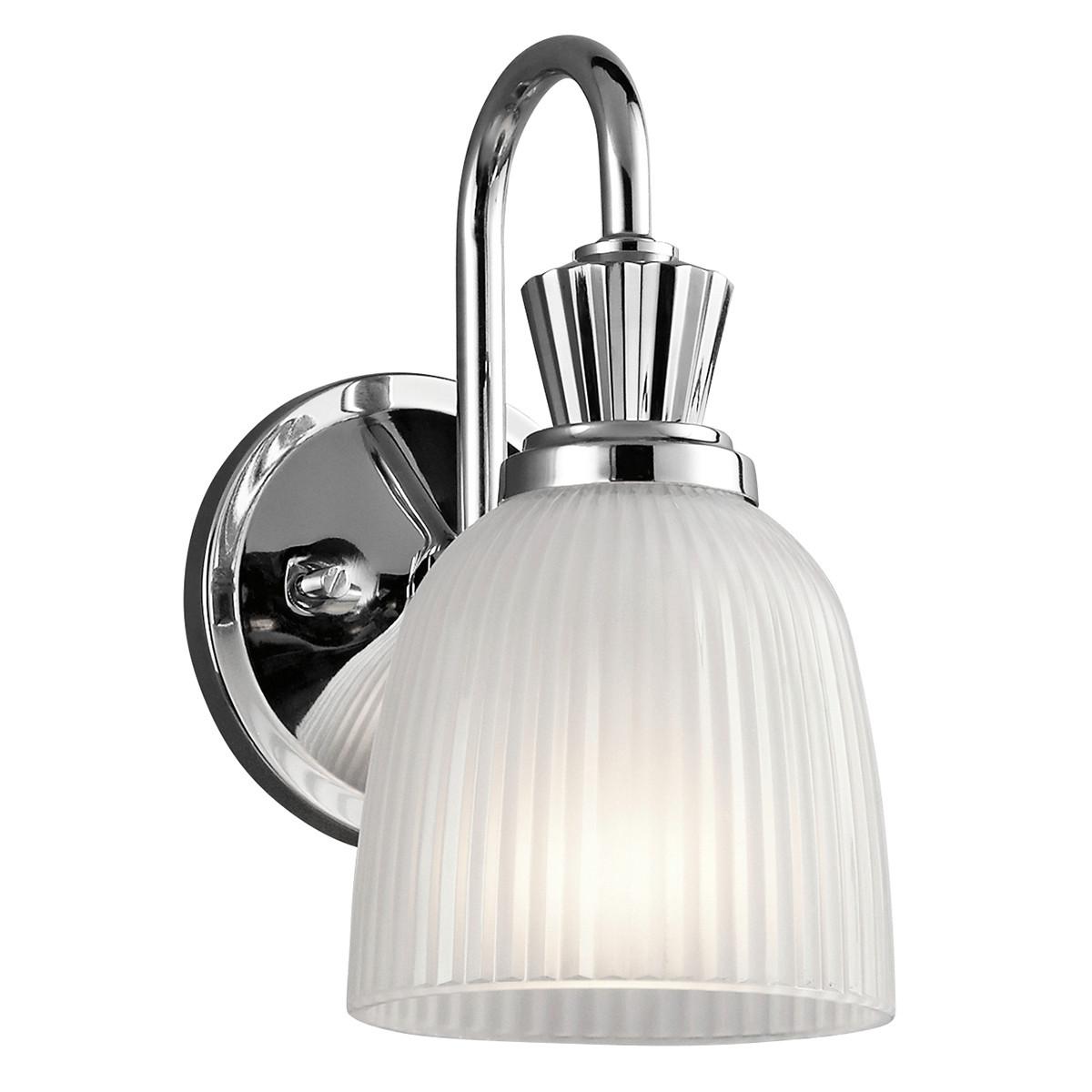Fürdőszobai Falilámpa Kl-Cora1-Bath - krómszínű, Design, üveg/fém (12.7/24.1/17.2cm) - Elstead Lighting