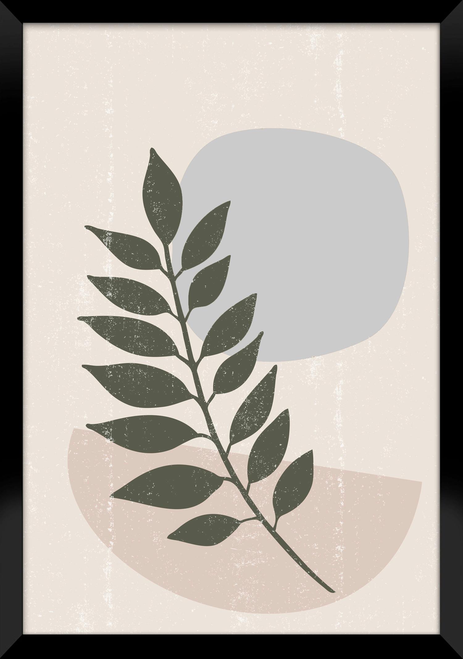 Bild Image in Grau/Grün/Beige ca. 30x40cm - Beige/Grau, Holzwerkstoff/Papier (30/40cm) - Modern Living