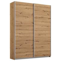 Ormar S Kliznim Vratima Subito - hrast Artisan/boje aluminija, Moderno, drvni materijal/metal (136/197/61cm) - Modern Living