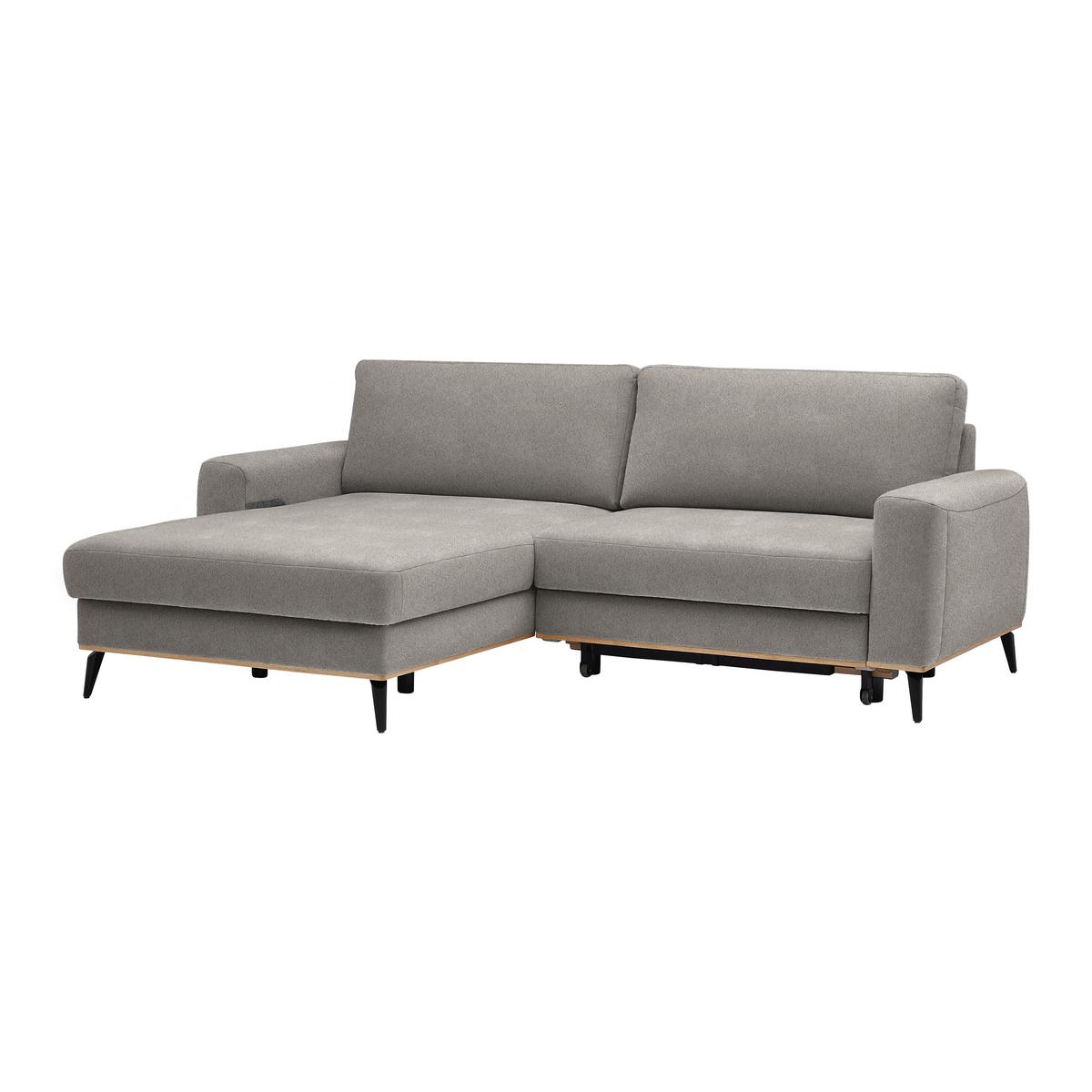 Wohnlandschaft Romeo Silberfarben - Silberfarben/Schwarz, KONVENTIONELL, Textil/Metall (167/87/234cm) - Zandiara