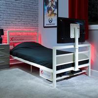 Gamingbett Basecamp 90x190cm Ohne TV Weiß - Weiß, MODERN, Metall (90/190cm) - X Rocker