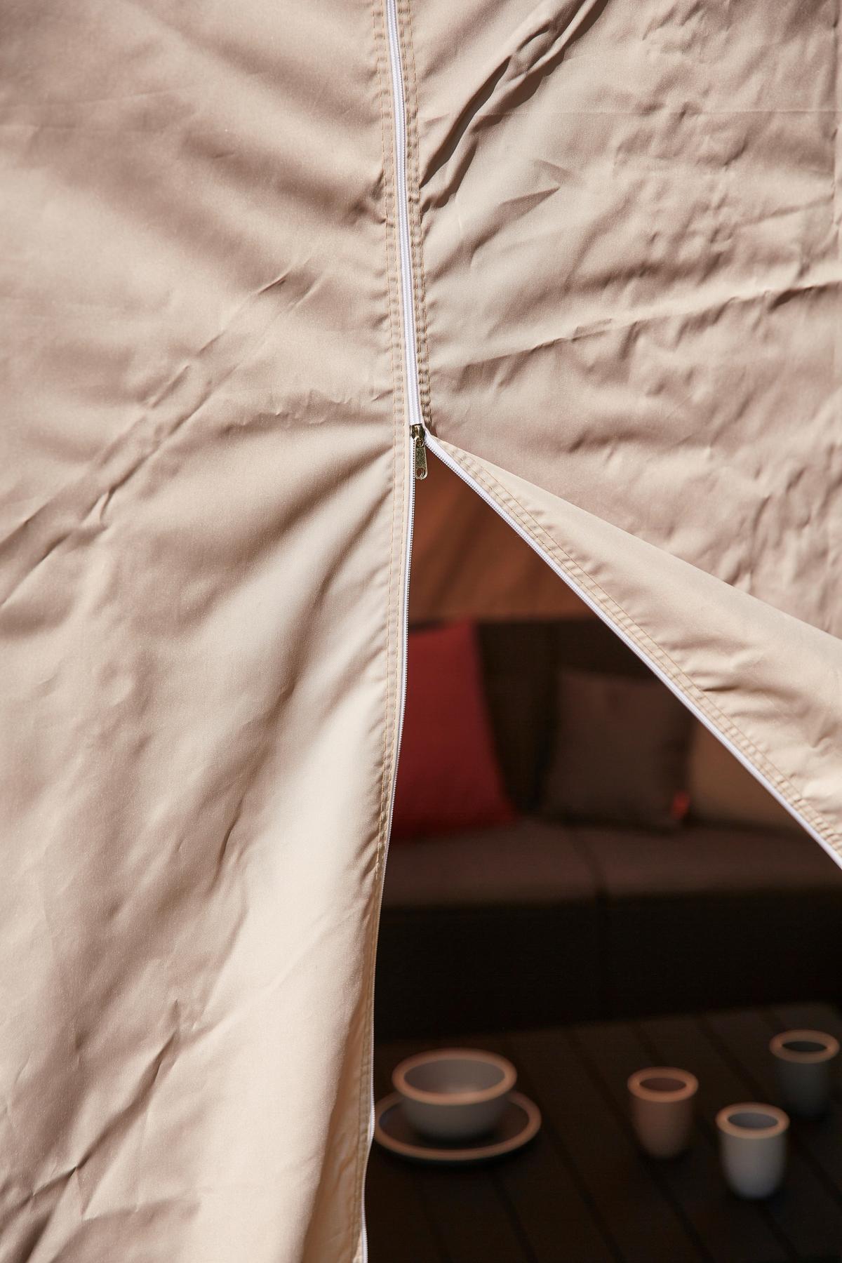 Pavillon L30551 450x300 cm Seitenteilen + UV-beständig - Taupe, KONVENTIONELL, Textil (450/330/300cm) - Siena Garden