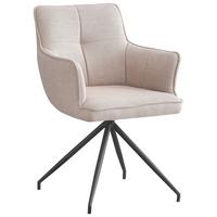 KRZESŁO Z PODŁOKIETNIKAMI BILL - beżowy/czarny, Design, metal/tkanina (58/84/62.5cm) - Novel