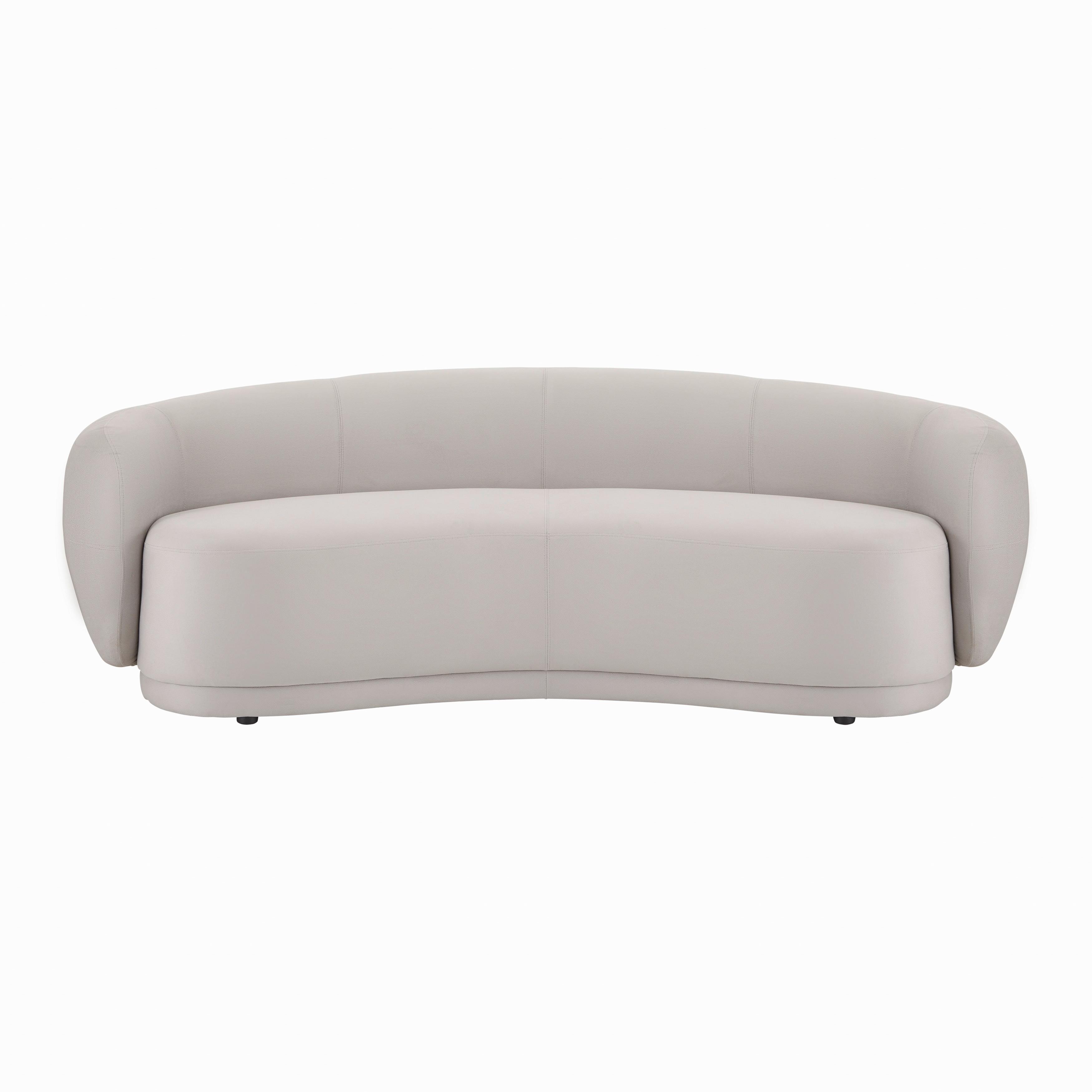 Bigsofa Damaris Hellgrau Samt - Hellgrau/Schwarz, MODERN, Holz/Kunststoff (230/75/100cm) - Bessagi Home