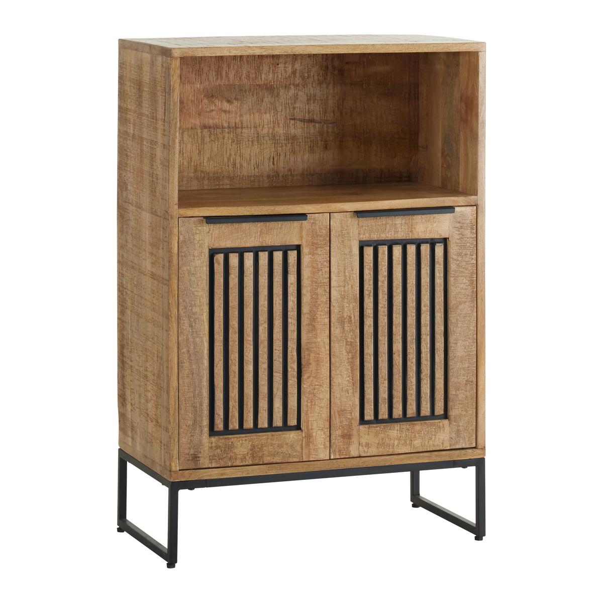 Kommode Everest Naturfarben/Schwarz - Schwarz/Naturfarben, Natur, Holz/Metall (60/90/32cm) - Mömax