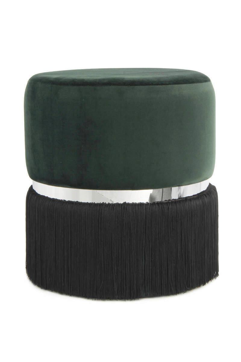 Hocker ca. 41x44,5 cm Dunkelgrün - Dunkelgrün/Silberfarben, Basics, Holzwerkstoff/Textil (41/44,5/41cm) - Kayoom