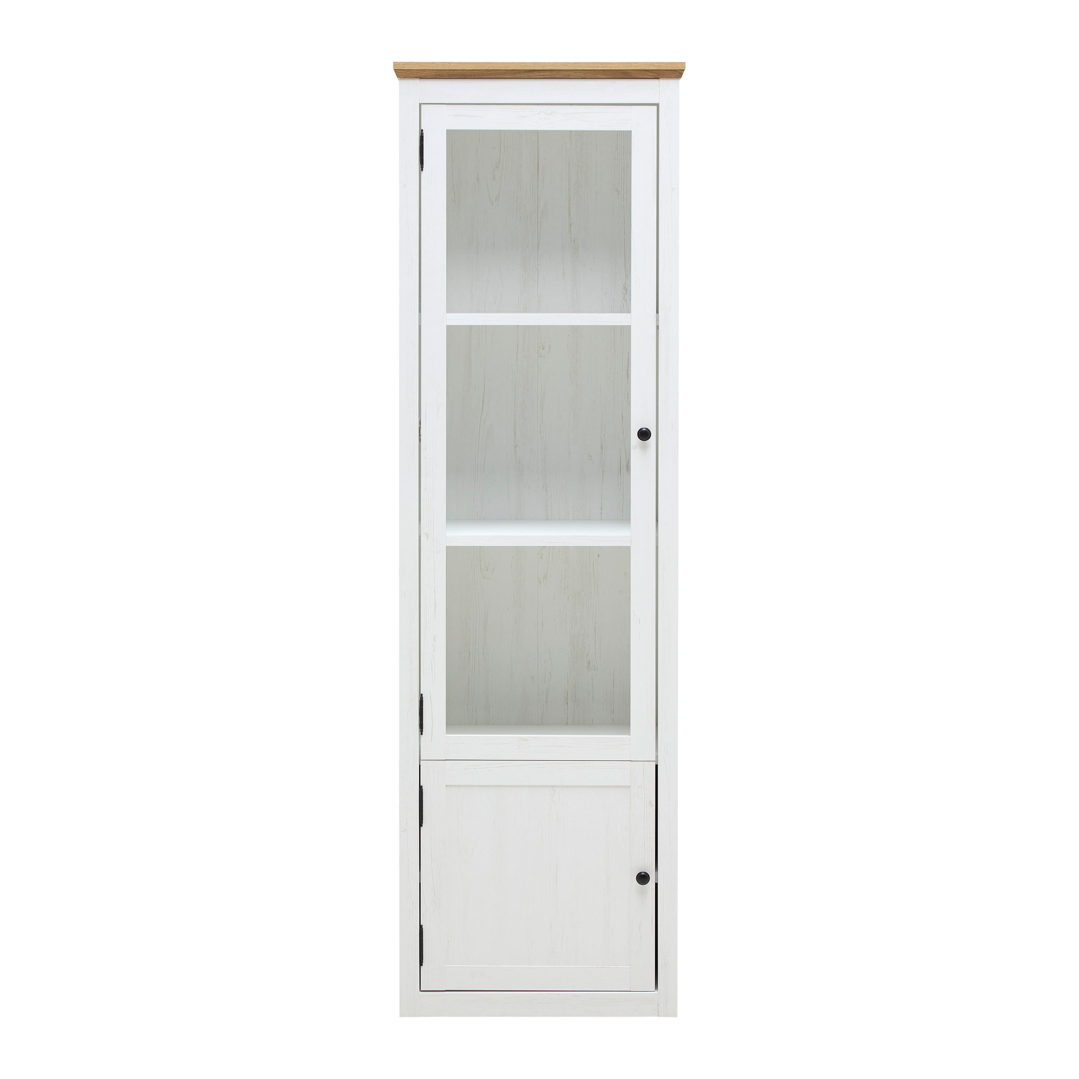 VITRINSKÅP KORSIKA -EXKLUSIV- - vit/svart, Romantik / Lanthus, metall/trämaterial (58,1/195/43cm) - Mömax