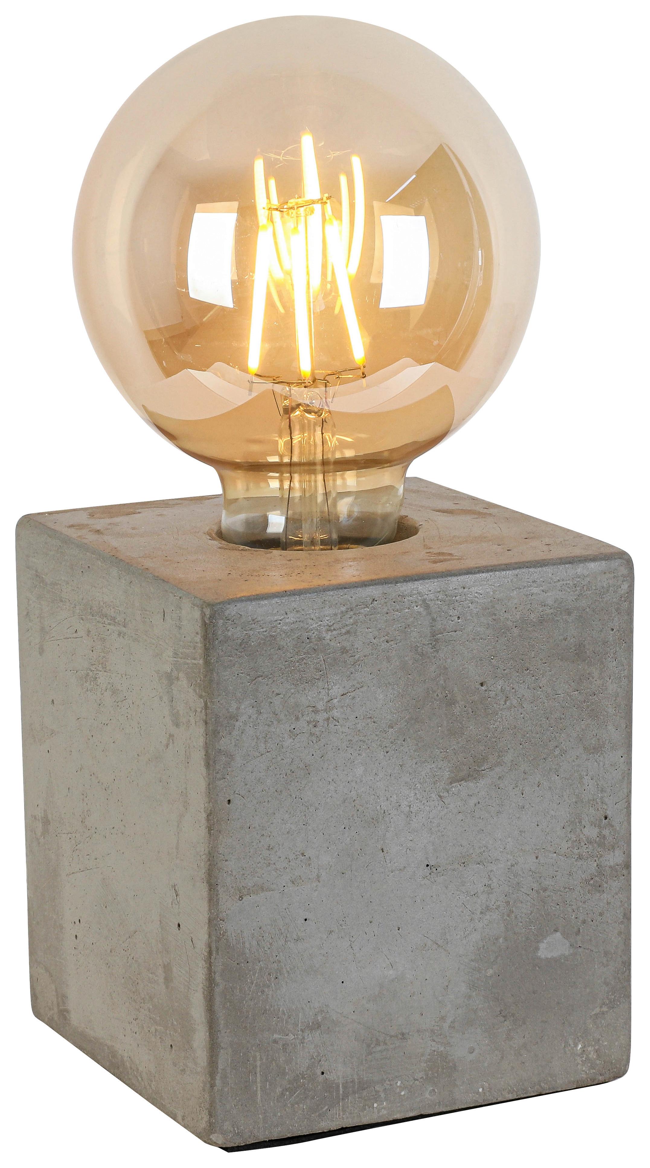 Tischleuchte Ston Grau/Schwarz max. 40 Watt - Schwarz/Grau, Modern, Kunststoff/Stein (9,5/9,5/11cm) - Mömax
