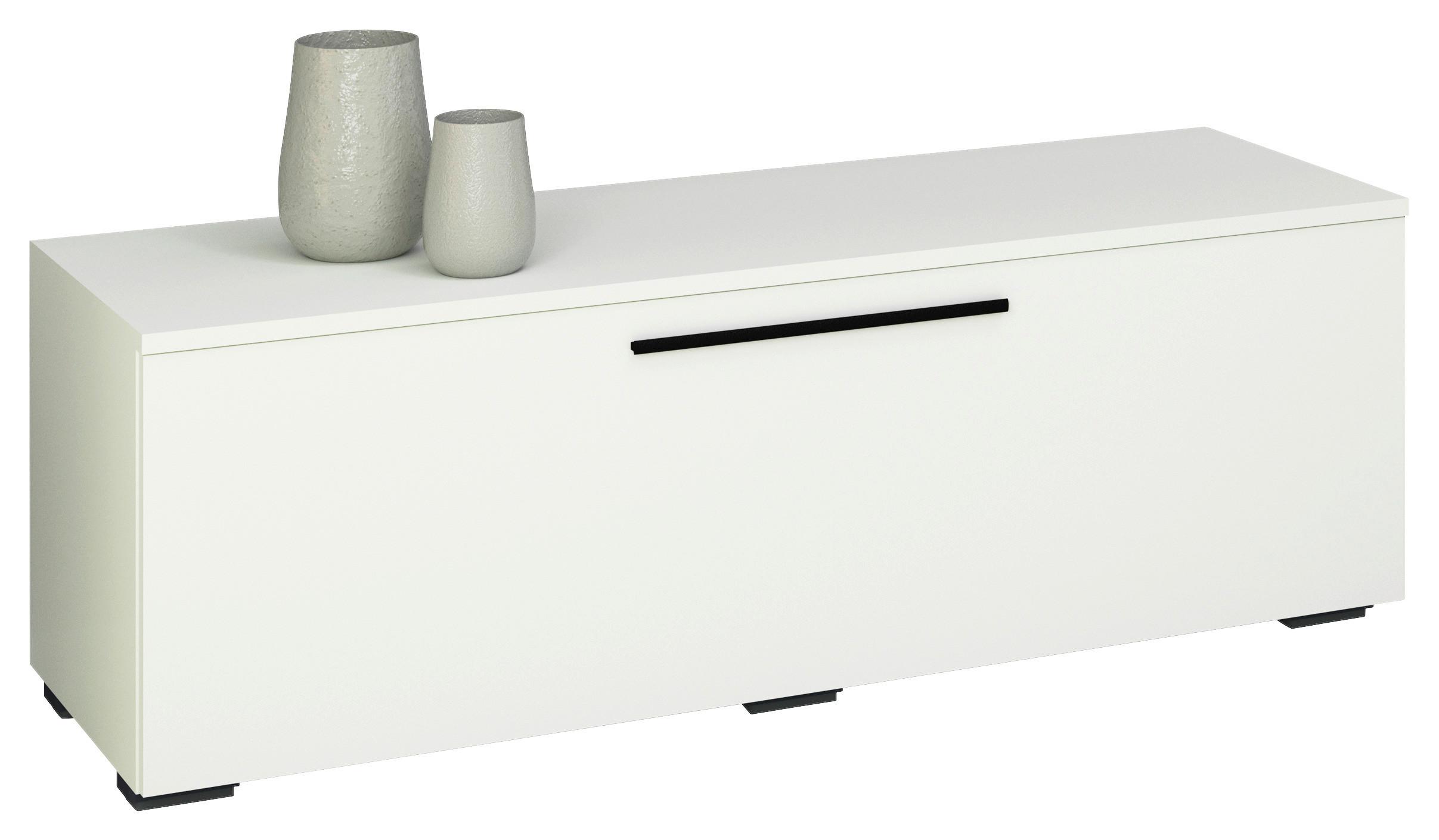 Nizka Omarica Arila, Bela - črna/bela, Moderno, umetna masa/leseni material (115/39/40cm) - MID.YOU