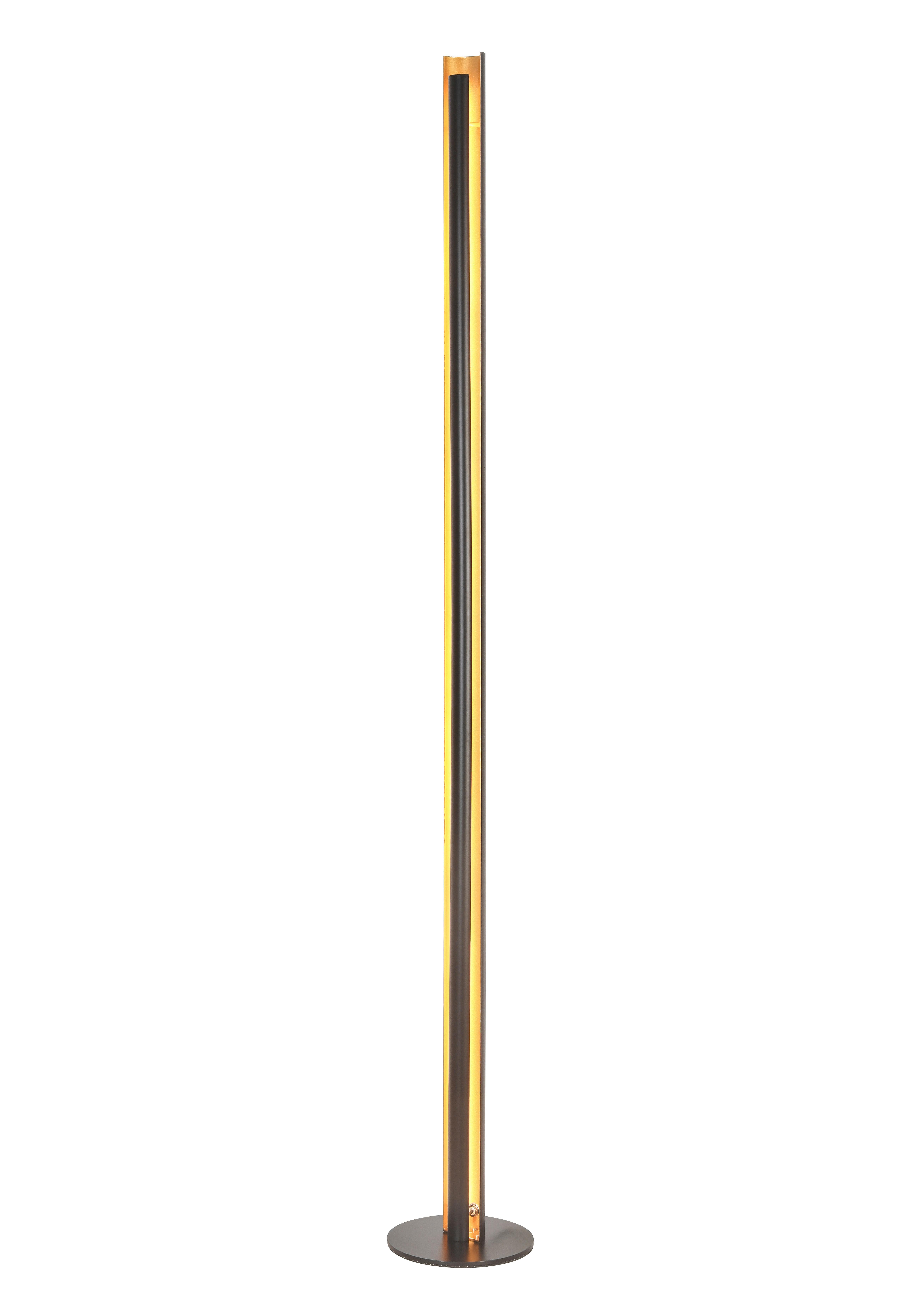 Stoječa Led-svetilka Gumo - zlate barve/črna, Moderno, kovina (18/144cm) - Mömax