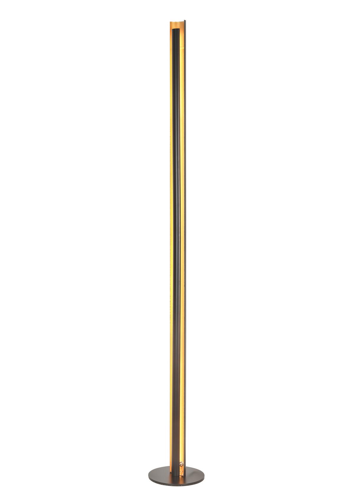 LED-Stehleuchte Gumo in Schwarz/Gold max. 24 Watt - Goldfarben/Schwarz, Modern, Metall (18/144cm) - Mömax