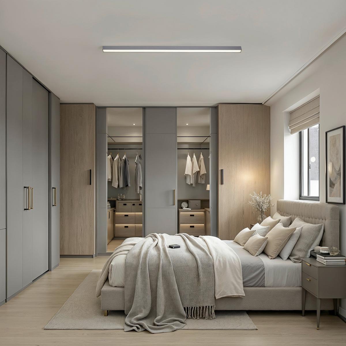 LAMPA SUFITOWA LED 6021-13 PURE-LINES - antracytowy, Design, tworzywo sztuczne/metal (110/3,8/3,9cm) - Neuhaus PURE
