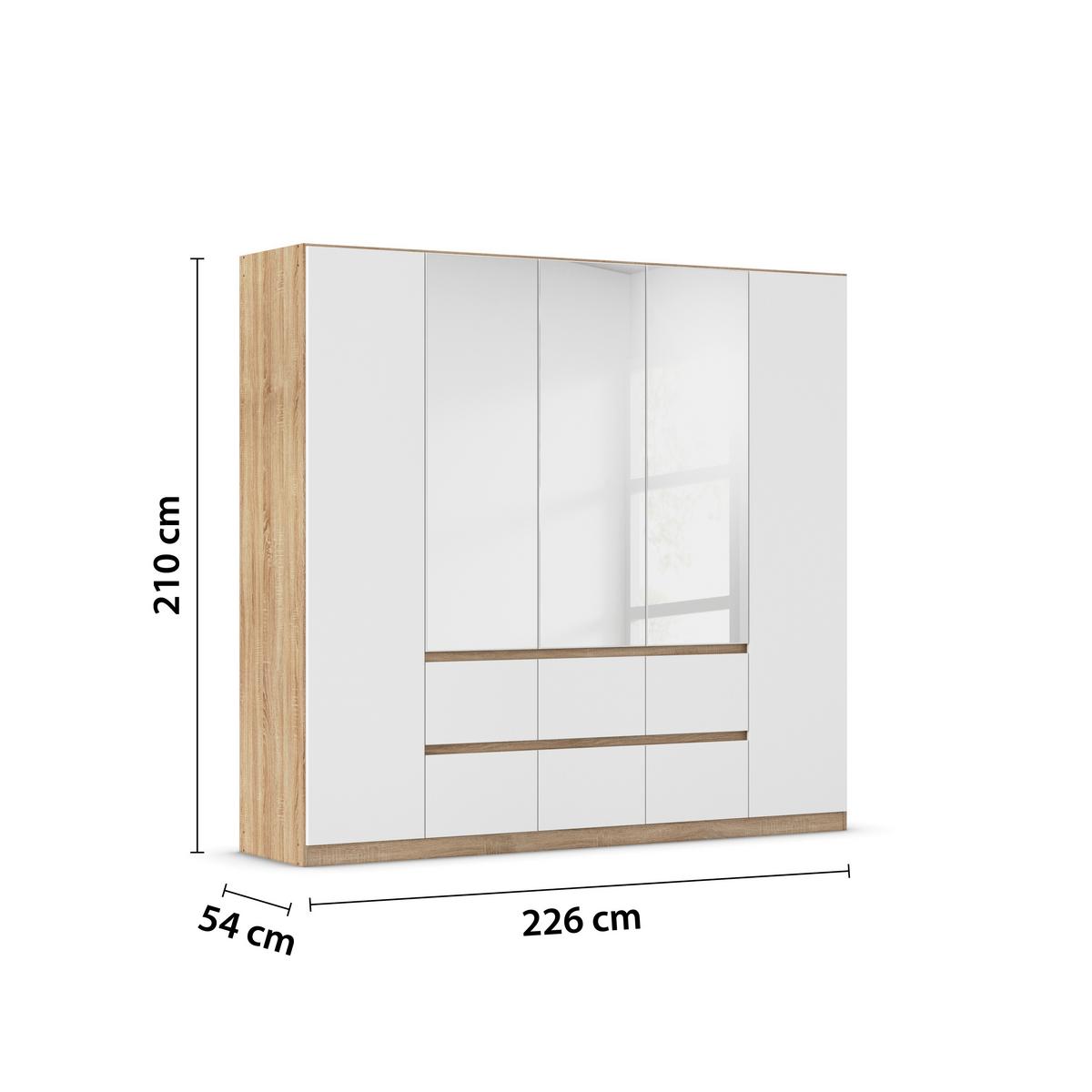 Ormar S Klasičnim Vratima Mainz - bijela/boje hrasta, Basics, drvni materijal (226/210/54cm) - Modern Living
