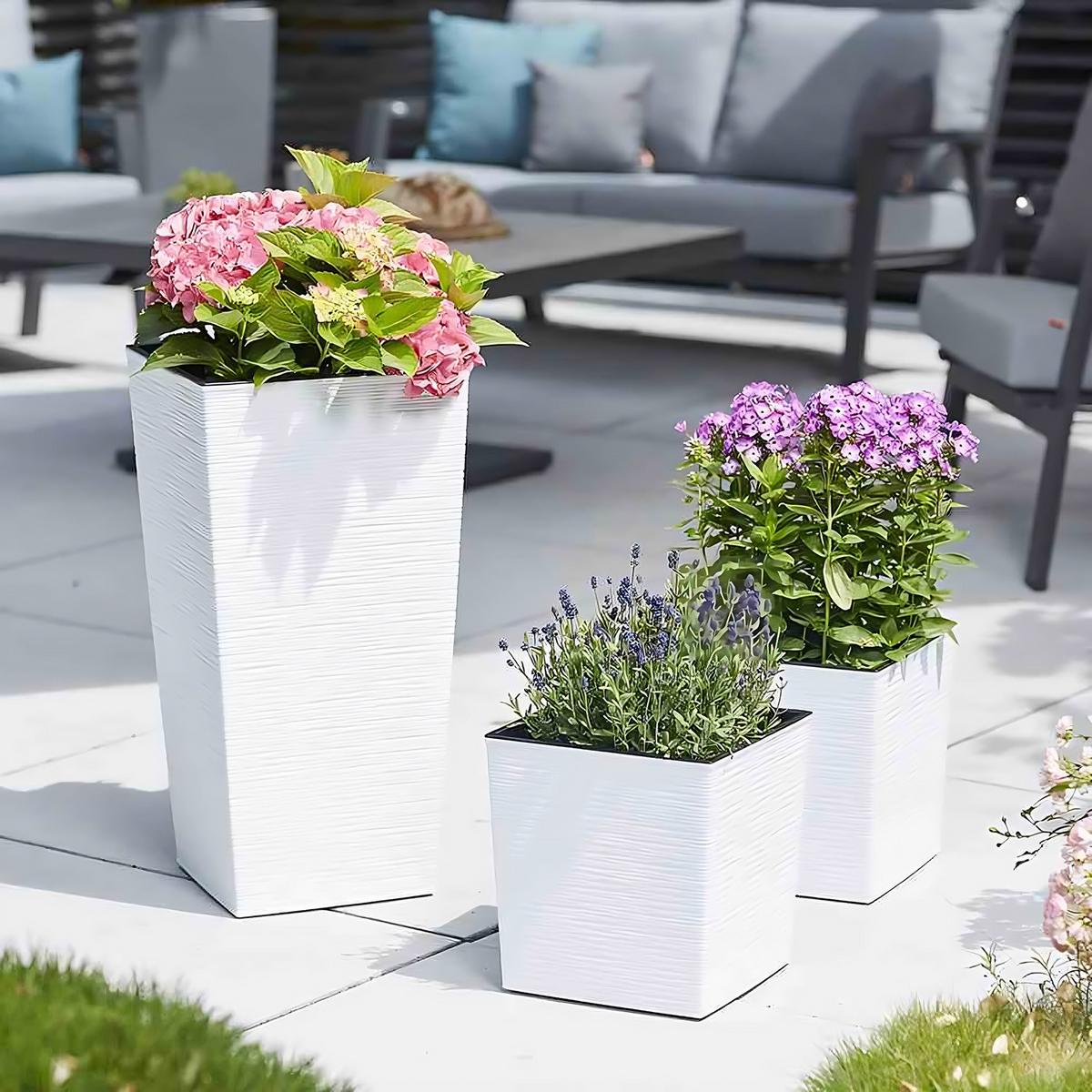 Pflanzentopf Biron Weiß - Weiß, Basics, Kunststoff (40/41,5/40cm) - Siena Garden