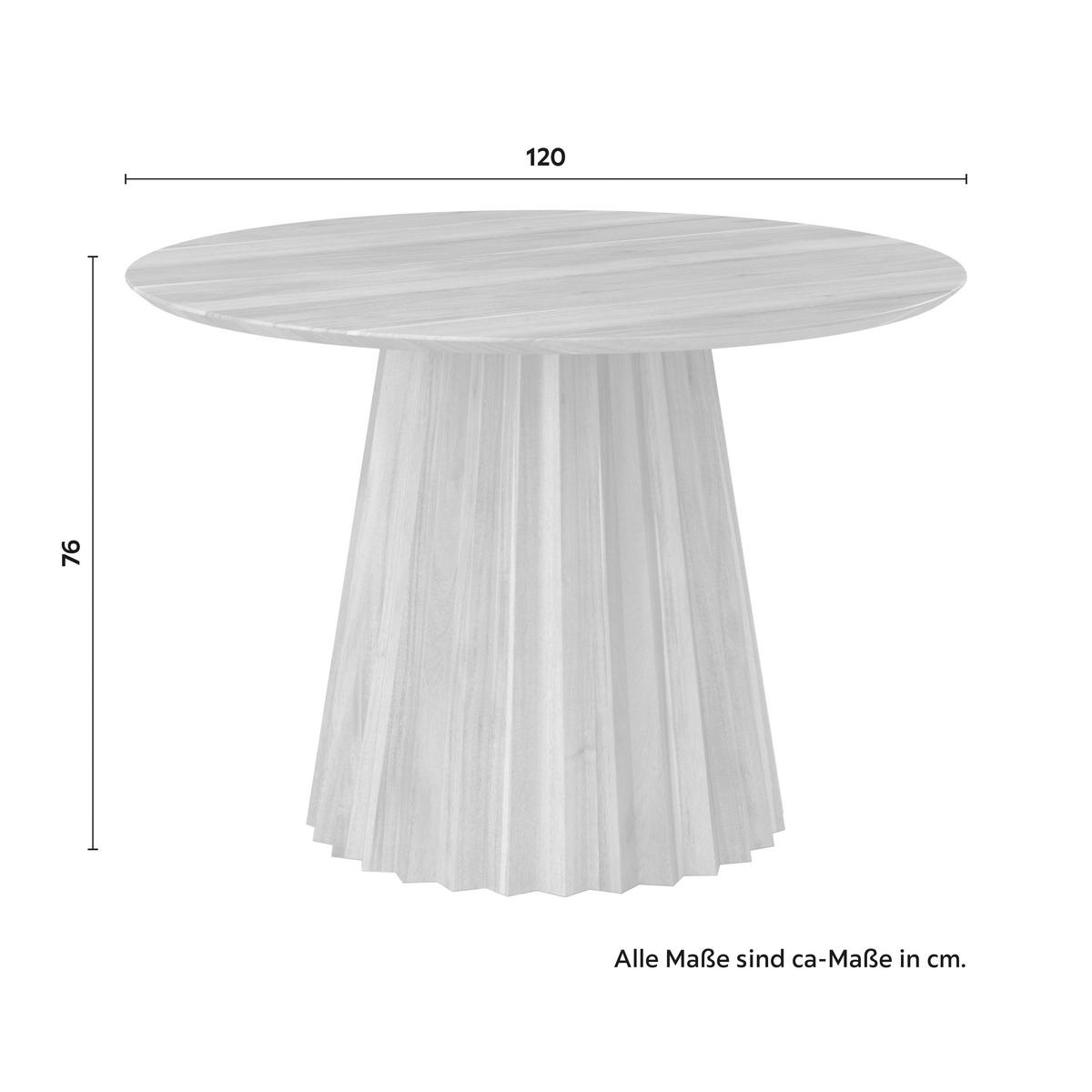 Esstisch rund Allegra in Holz Akazie massiv Ø ca. 120 cm - Akaziefarben, MODERN, Holz (120/76cm) - Bessagi Home