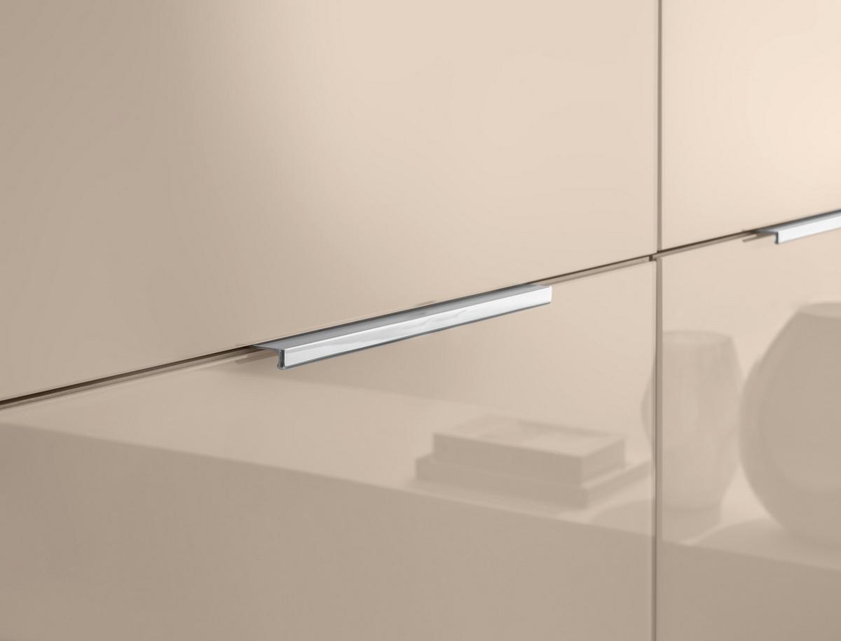 Drehtürenschrank Siena Kaschmirfarben - Kaschmir/Chromfarben, KONVENTIONELL, Glas/Holzwerkstoff (200/212/57cm) - Premium Living