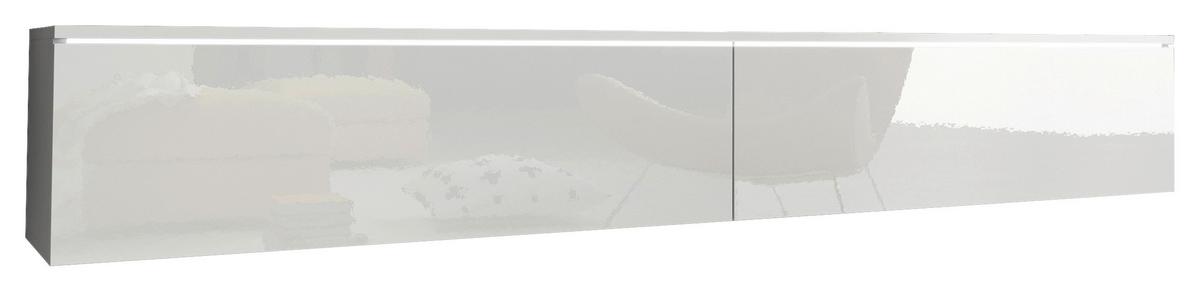 Lowboard ca. 180x30 cm mit LED Weiß Hochglanz - Weiß Hochglanz/Weiß, LIFESTYLE, Holzwerkstoff/Kunststoff (180/30/33cm) - P & B