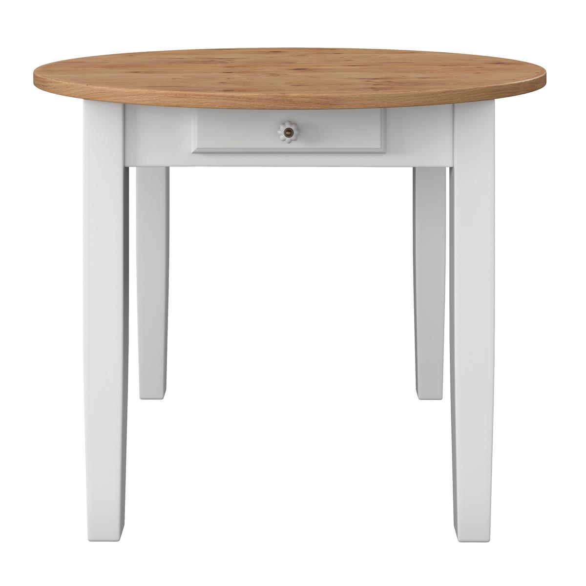 Esstisch Camden in Holz Kiefer massiv ca. Ø100 cm - Weiß/Kieferfarben, MODERN, Holz/Holzwerkstoff (100/79/100cm) - Bessagi Home