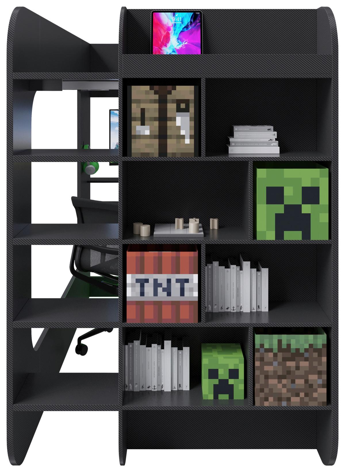 Hochbett Minecraft ca. 120x200 cm Schwarz - Schwarz, MODERN, Holz/Holzwerkstoff (120/200cm) - Minecraft